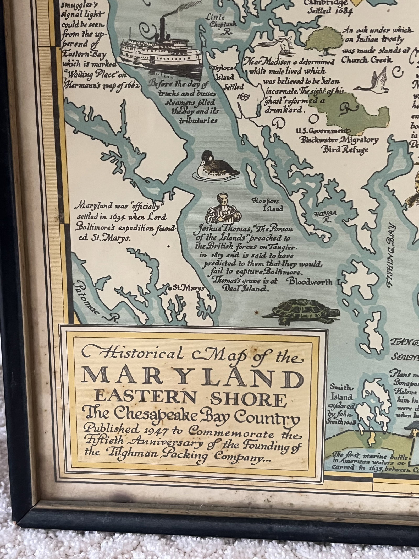 Historical Map of Maryland 1947 - 2