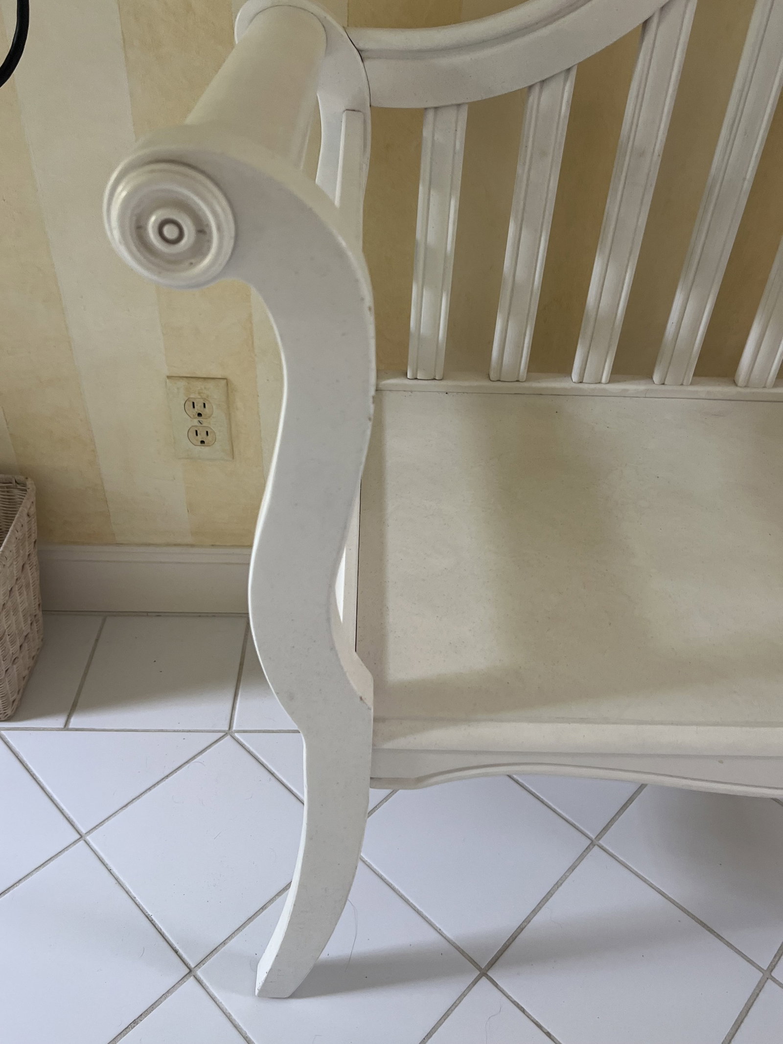 White Wood Bench - 2