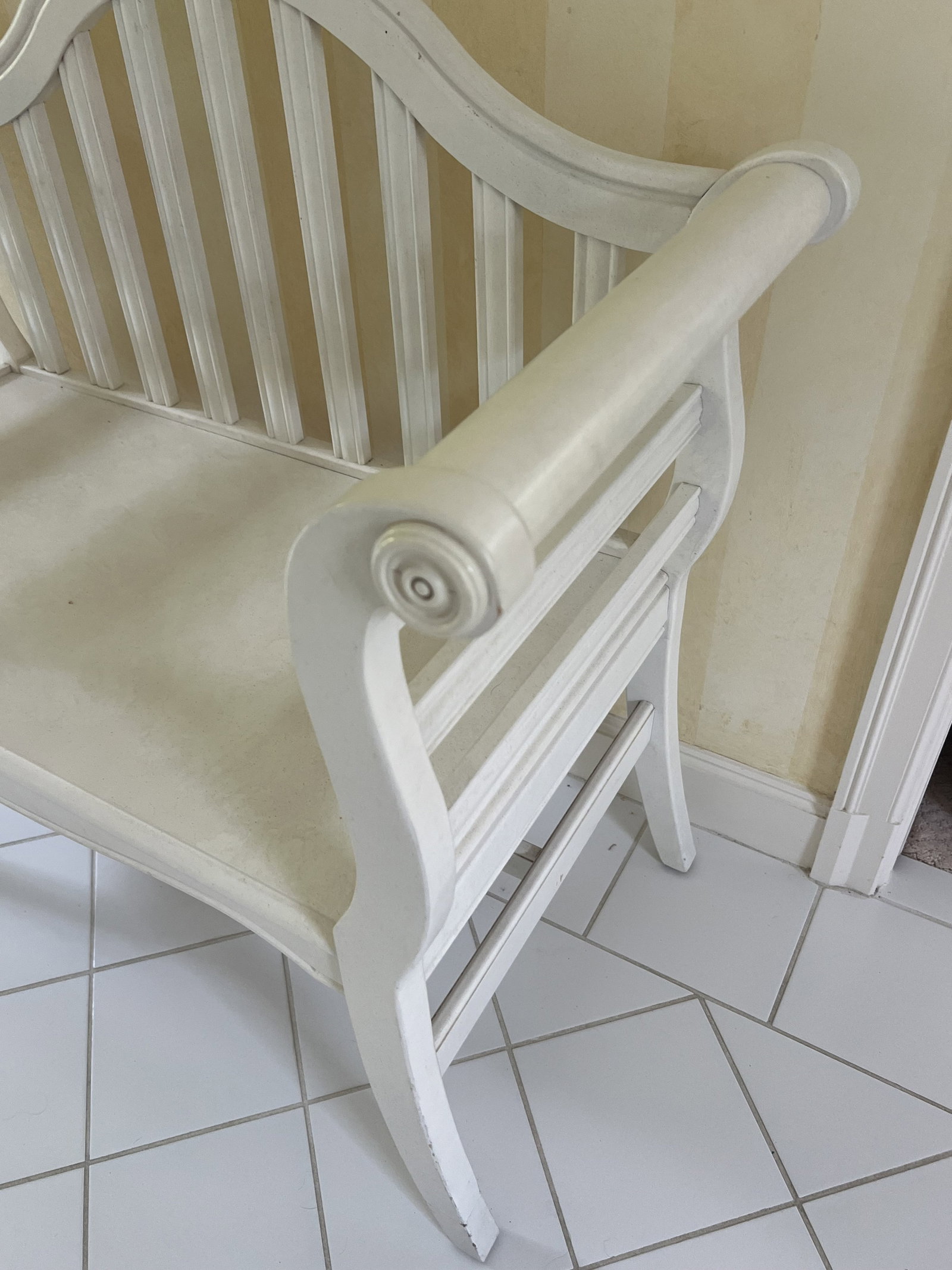 White Wood Bench - 4