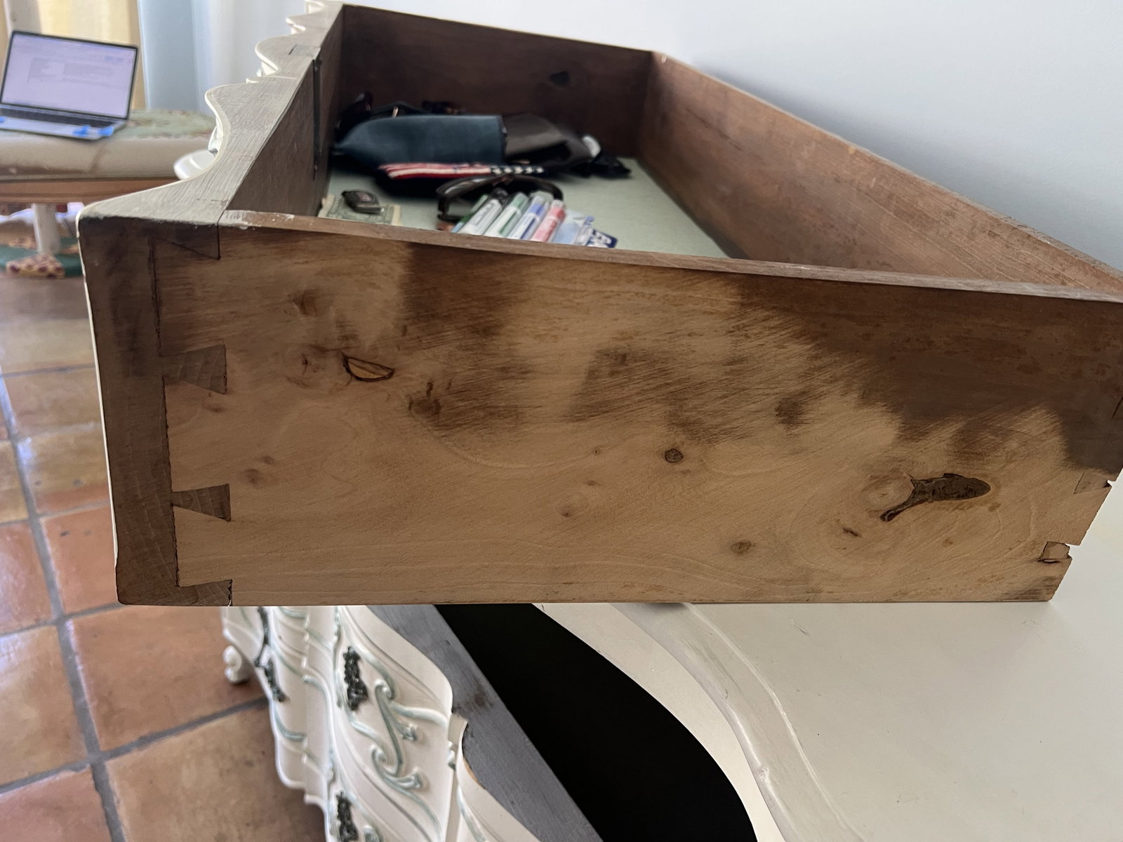 Antique Painted French Provincial Dresser - 11