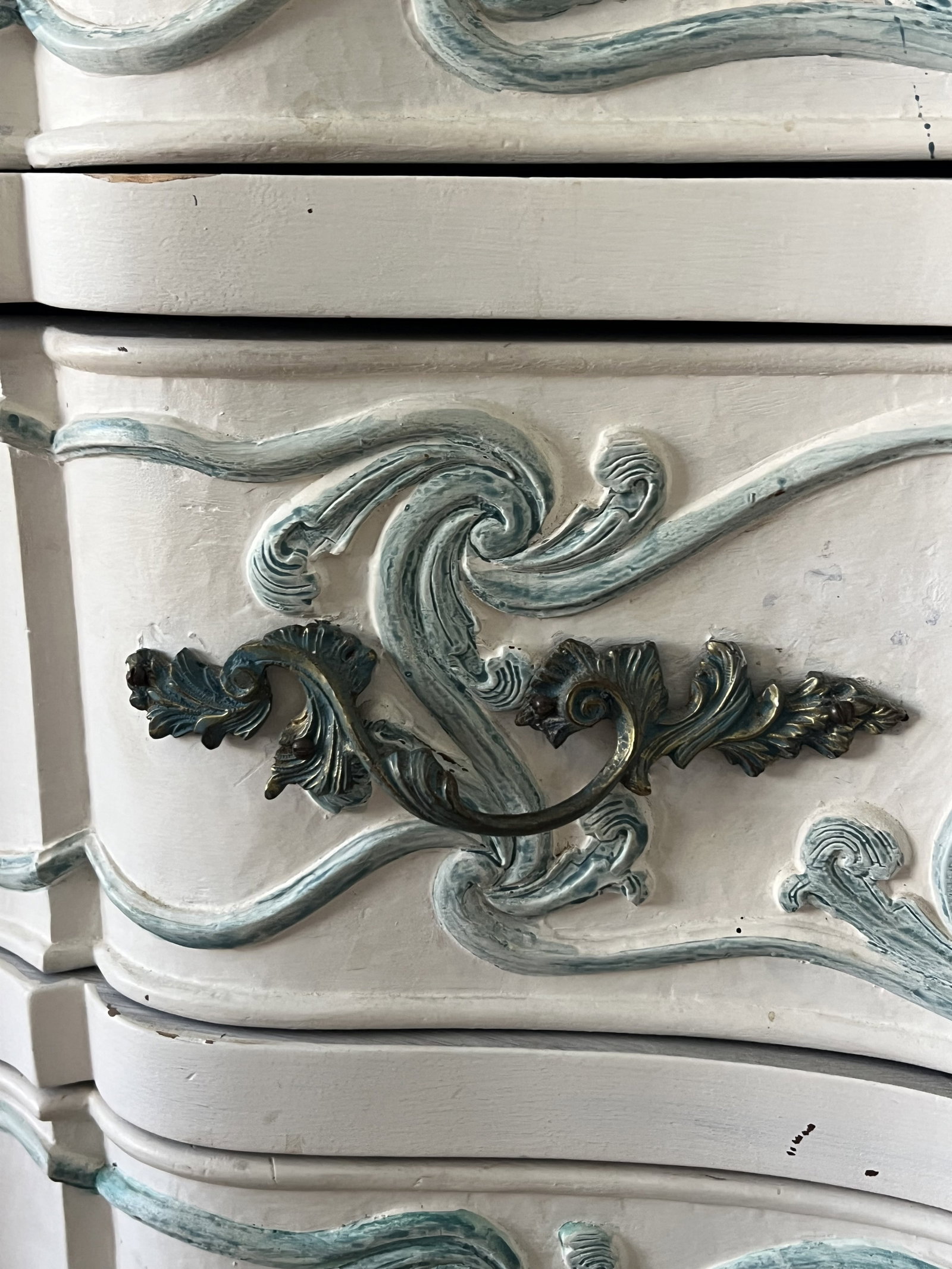 Antique Painted French Provincial Dresser - 3