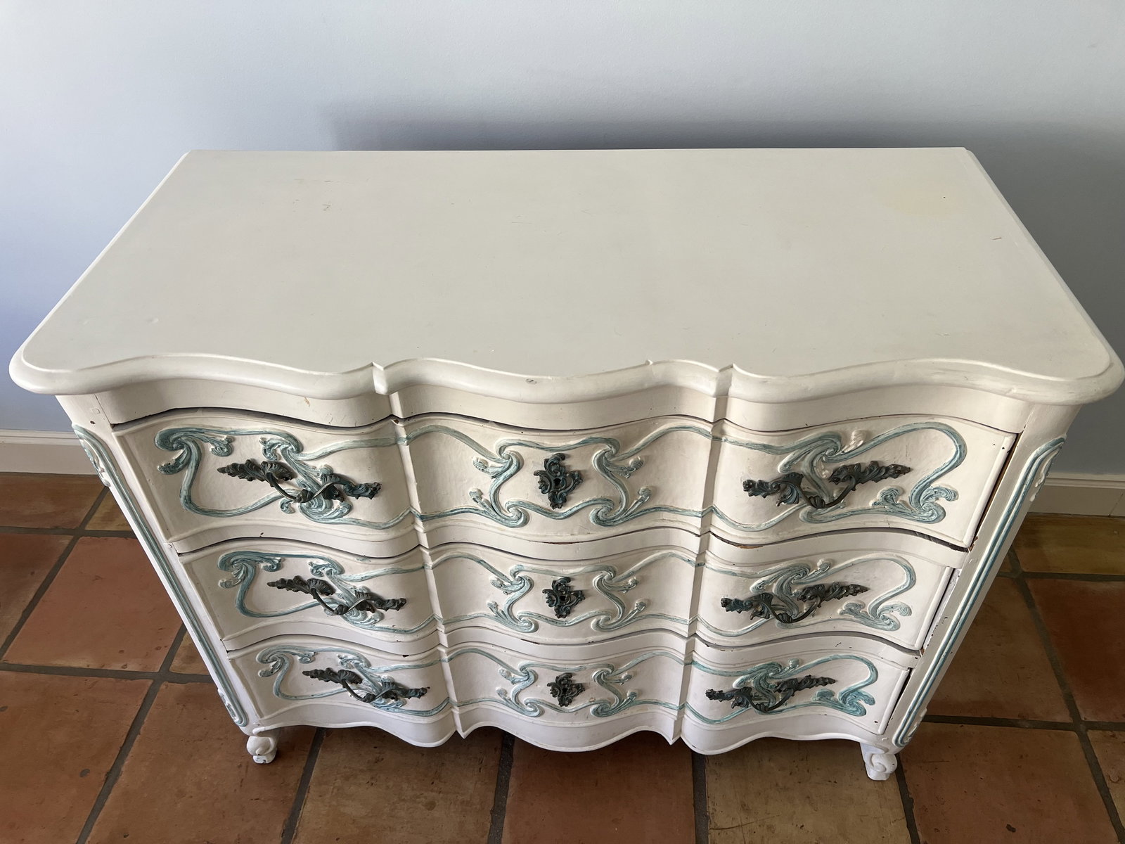 Antique Painted French Provincial Dresser - 5