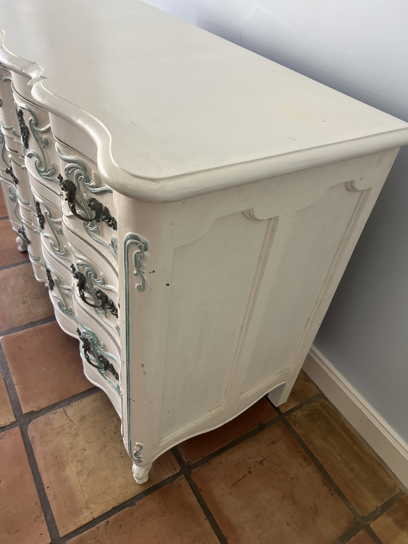 Antique Painted French Provincial Dresser - 7