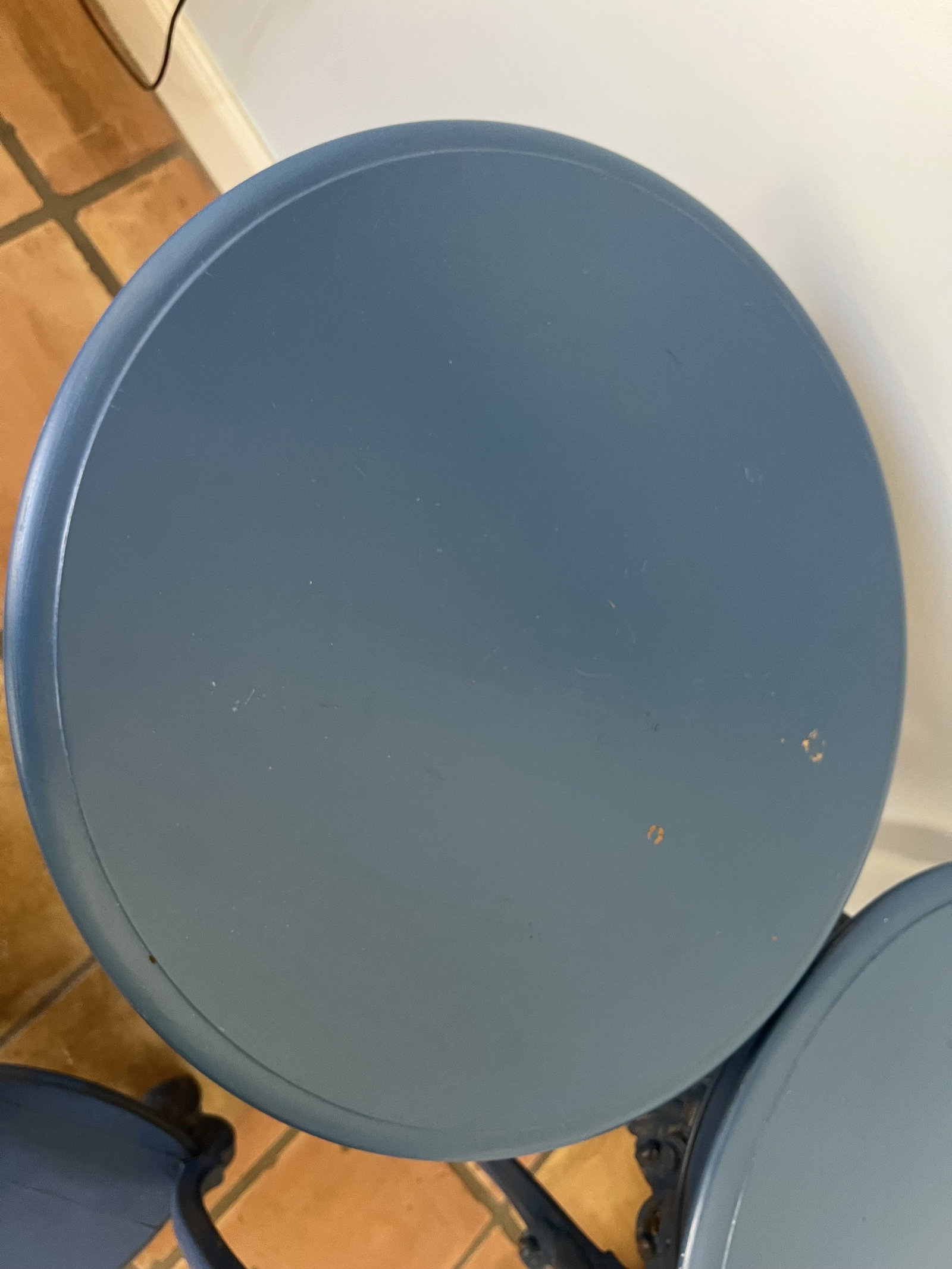 (3) Antique Blue Painted Side Tables - 12