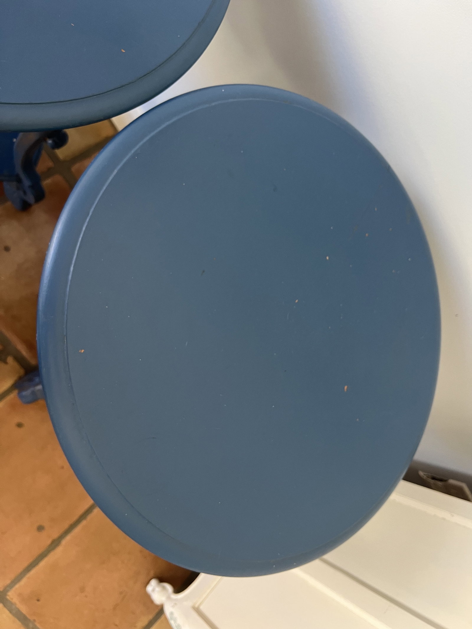 (3) Antique Blue Painted Side Tables - 13