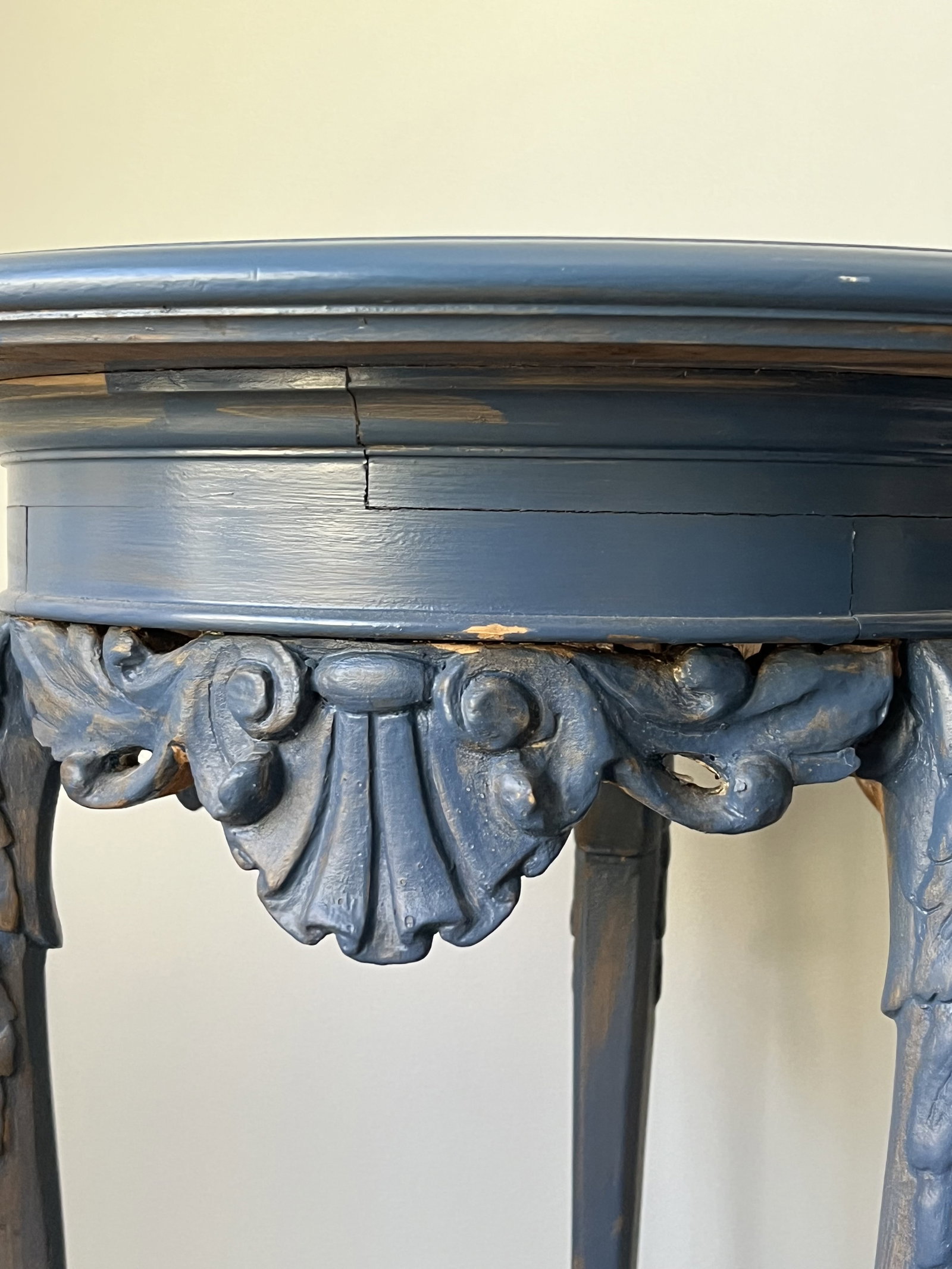 (3) Antique Blue Painted Side Tables - 5