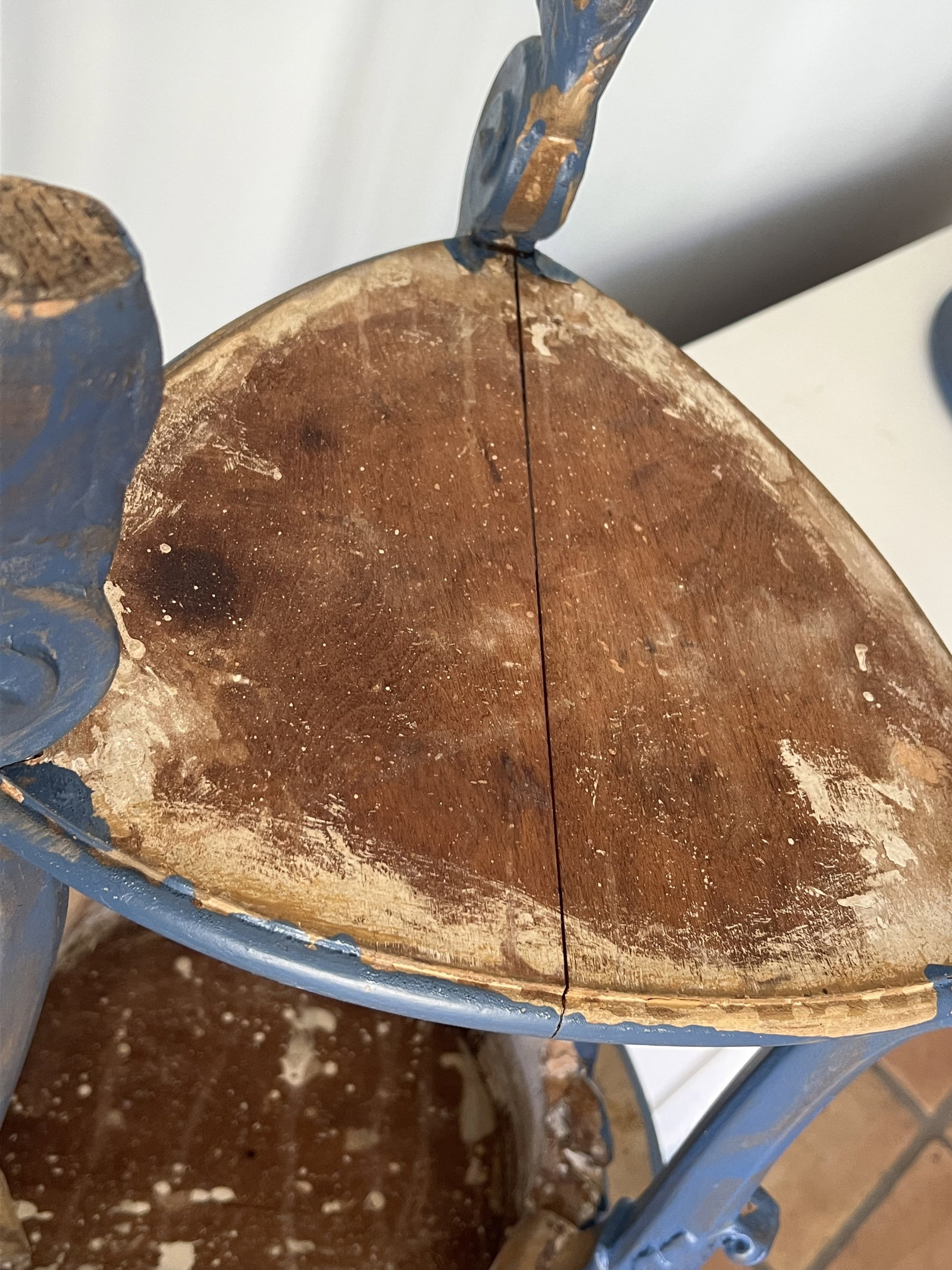 (3) Antique Blue Painted Side Tables - 9