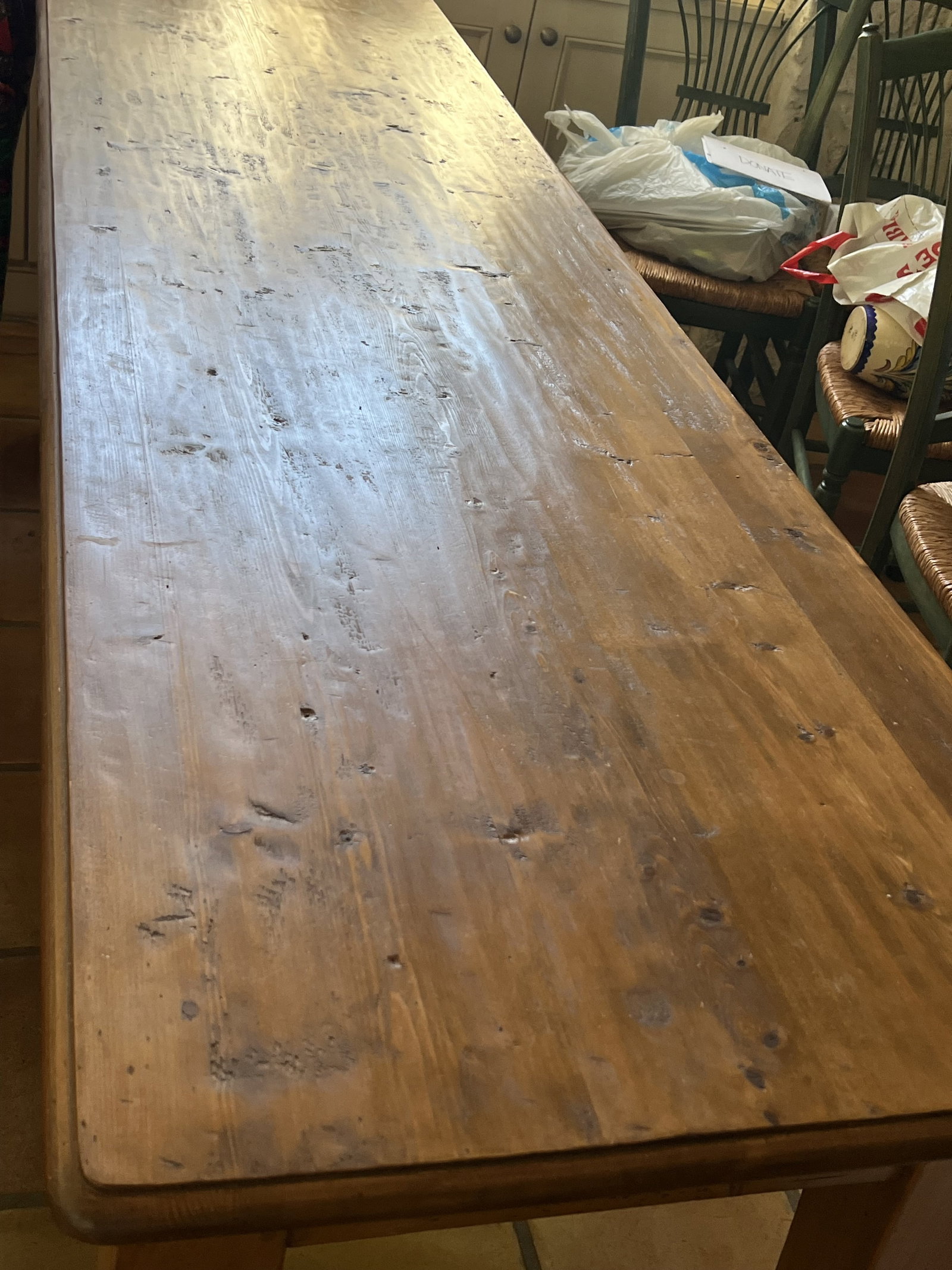 Rustic Farmhouse Extra Long Pine Desk - 8
