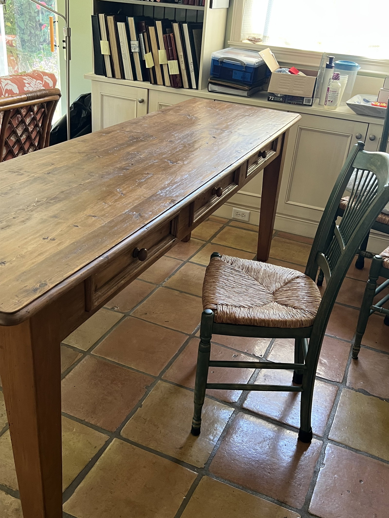 Rustic Farmhouse Extra Long Pine Desk - 9