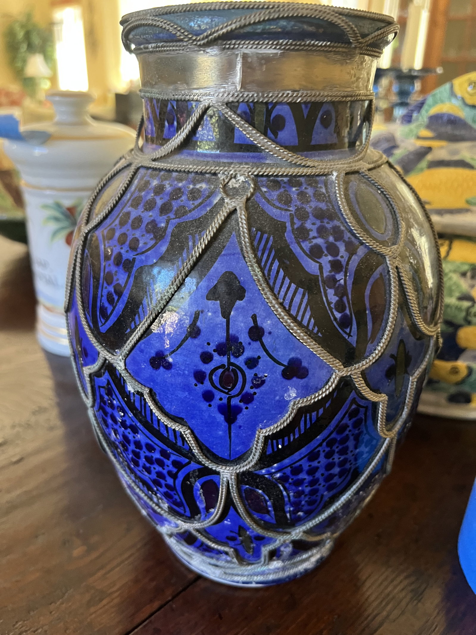 Blue Moroccan Pot - 8