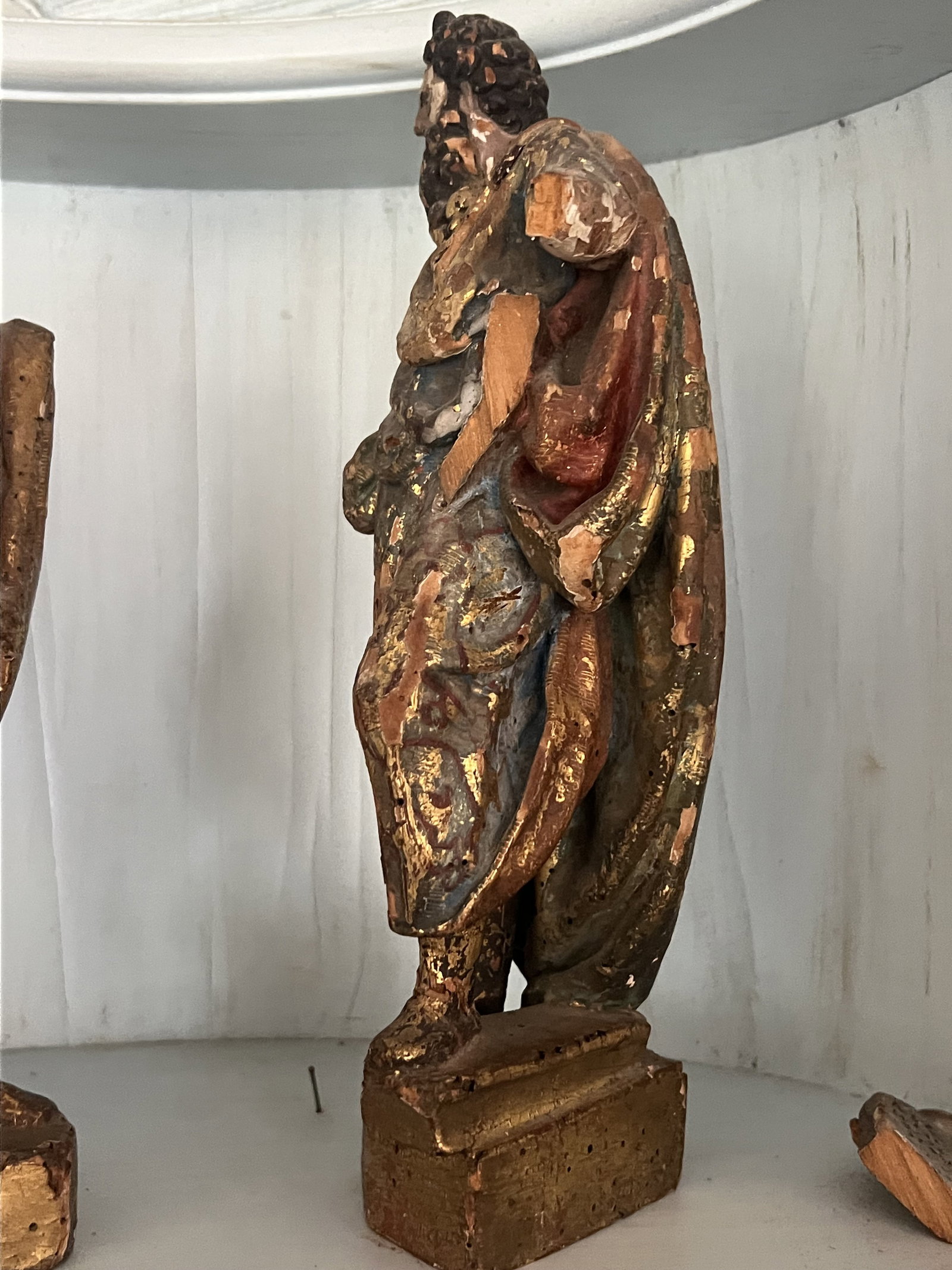 (2) Antique 17th-18th Century Polychrome Apostle or Saints - 10