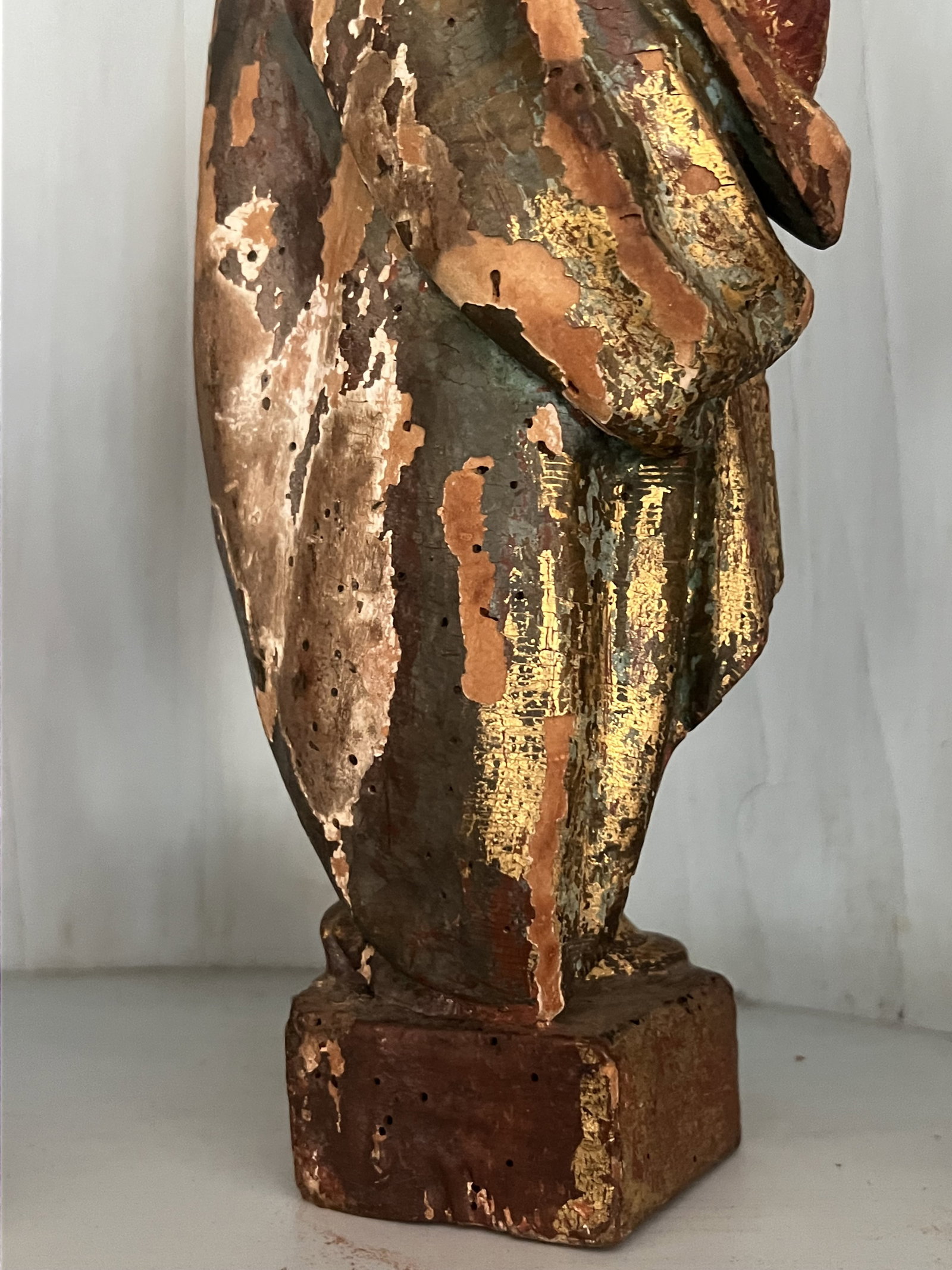 (2) Antique 17th-18th Century Polychrome Apostle or Saints - 12