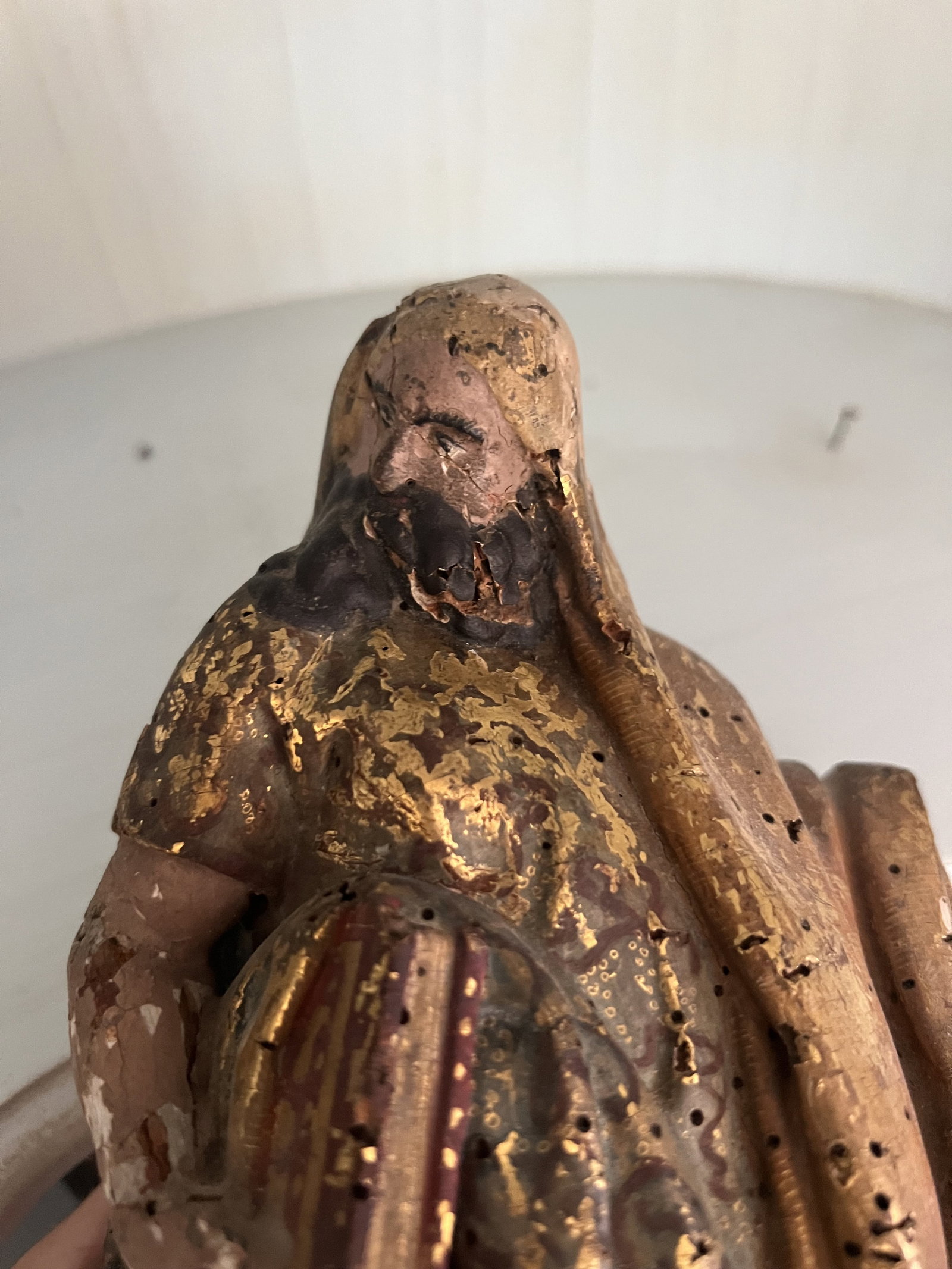 (2) Antique 17th-18th Century Polychrome Apostle or Saints - 15