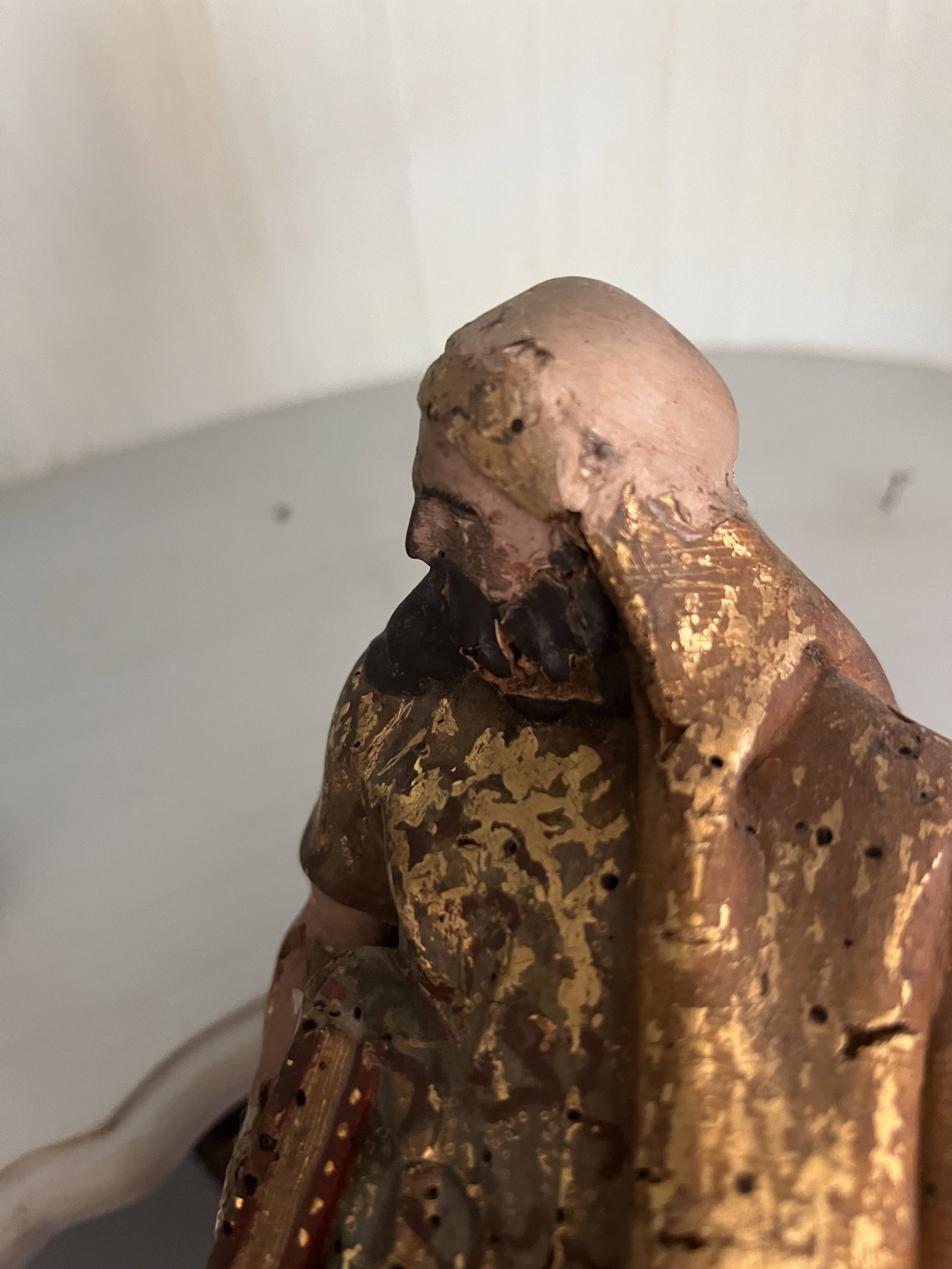 (2) Antique 17th-18th Century Polychrome Apostle or Saints - 16