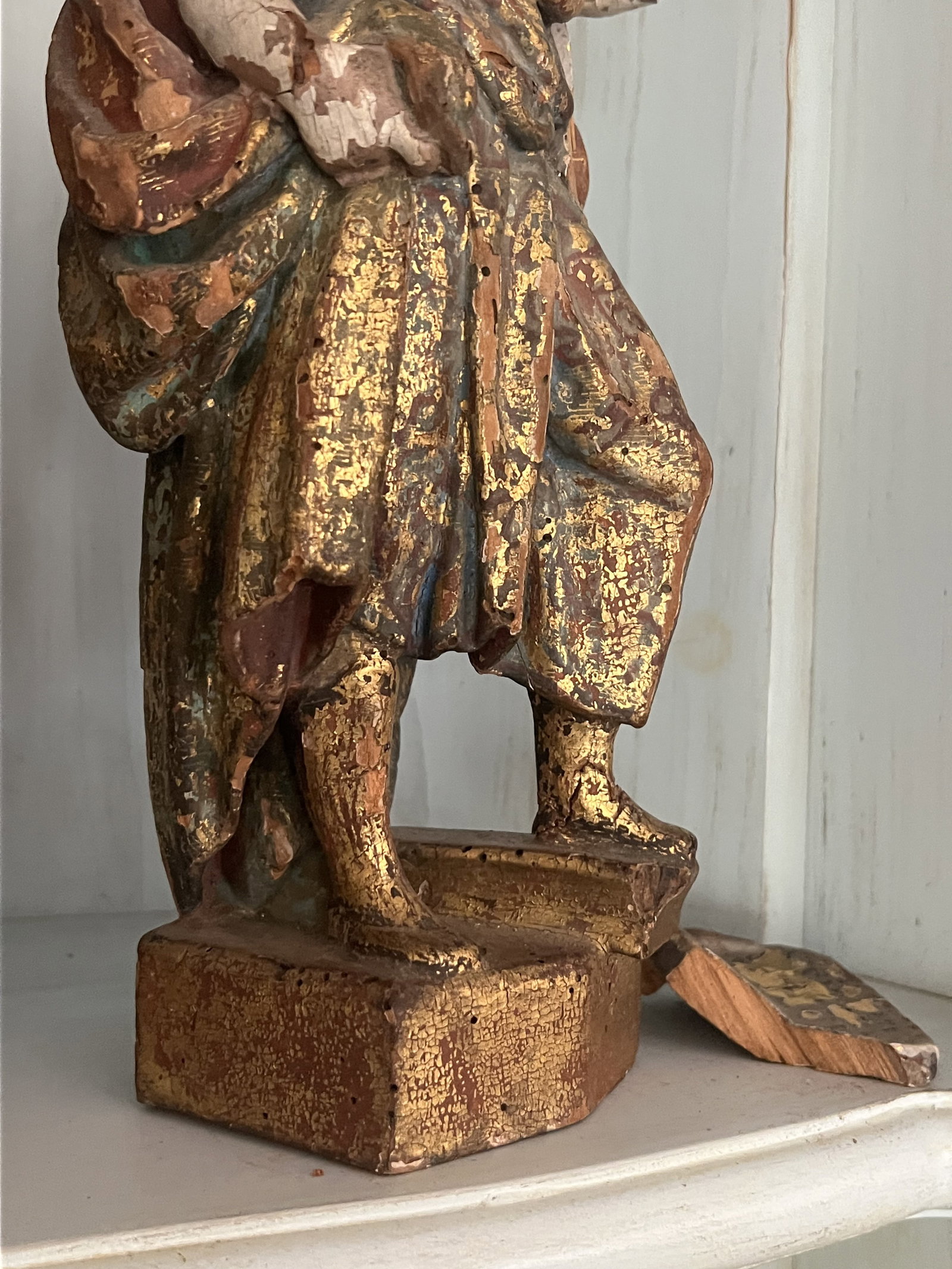 (2) Antique 17th-18th Century Polychrome Apostle or Saints - 3