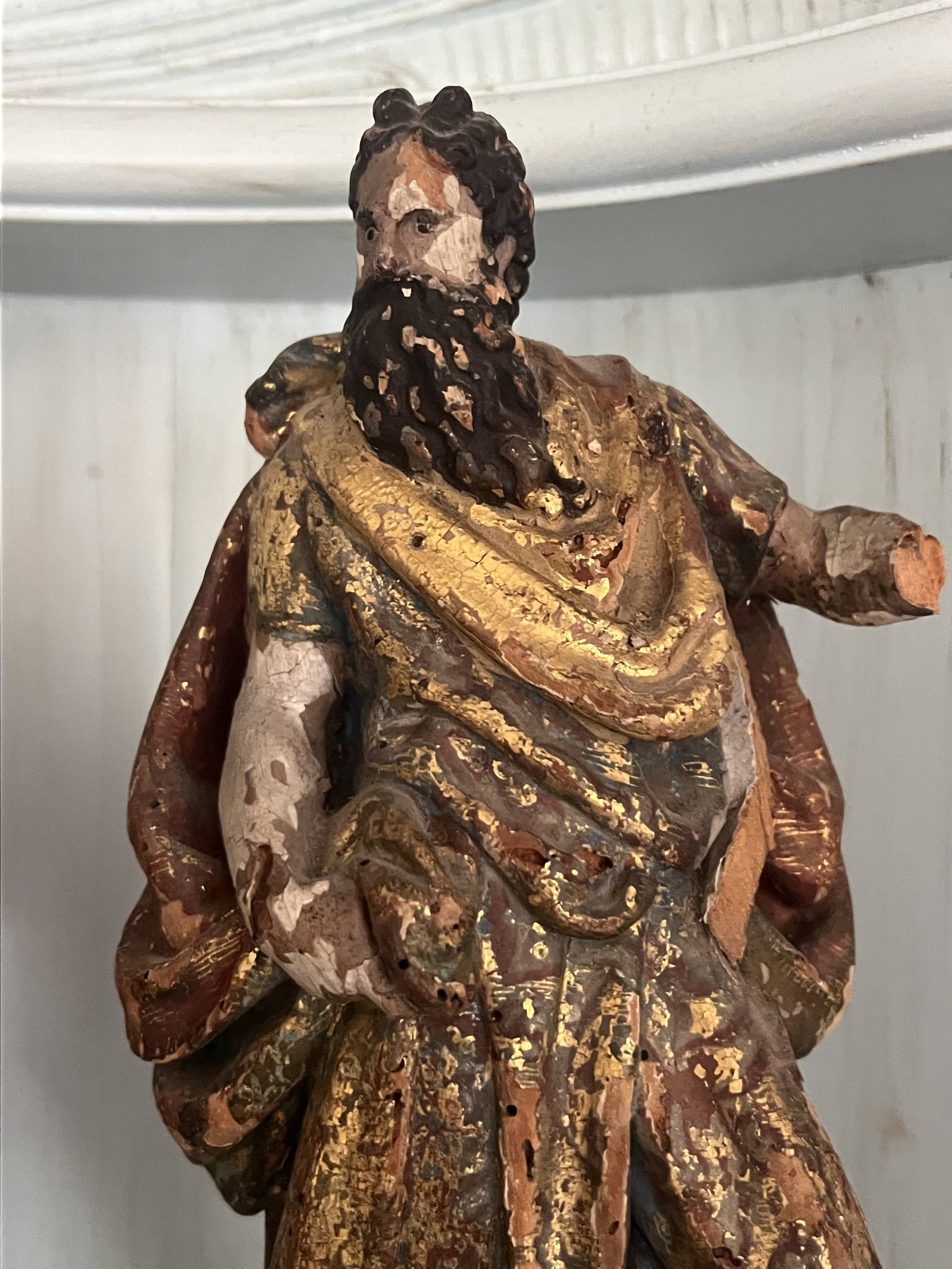 (2) Antique 17th-18th Century Polychrome Apostle or Saints - 8