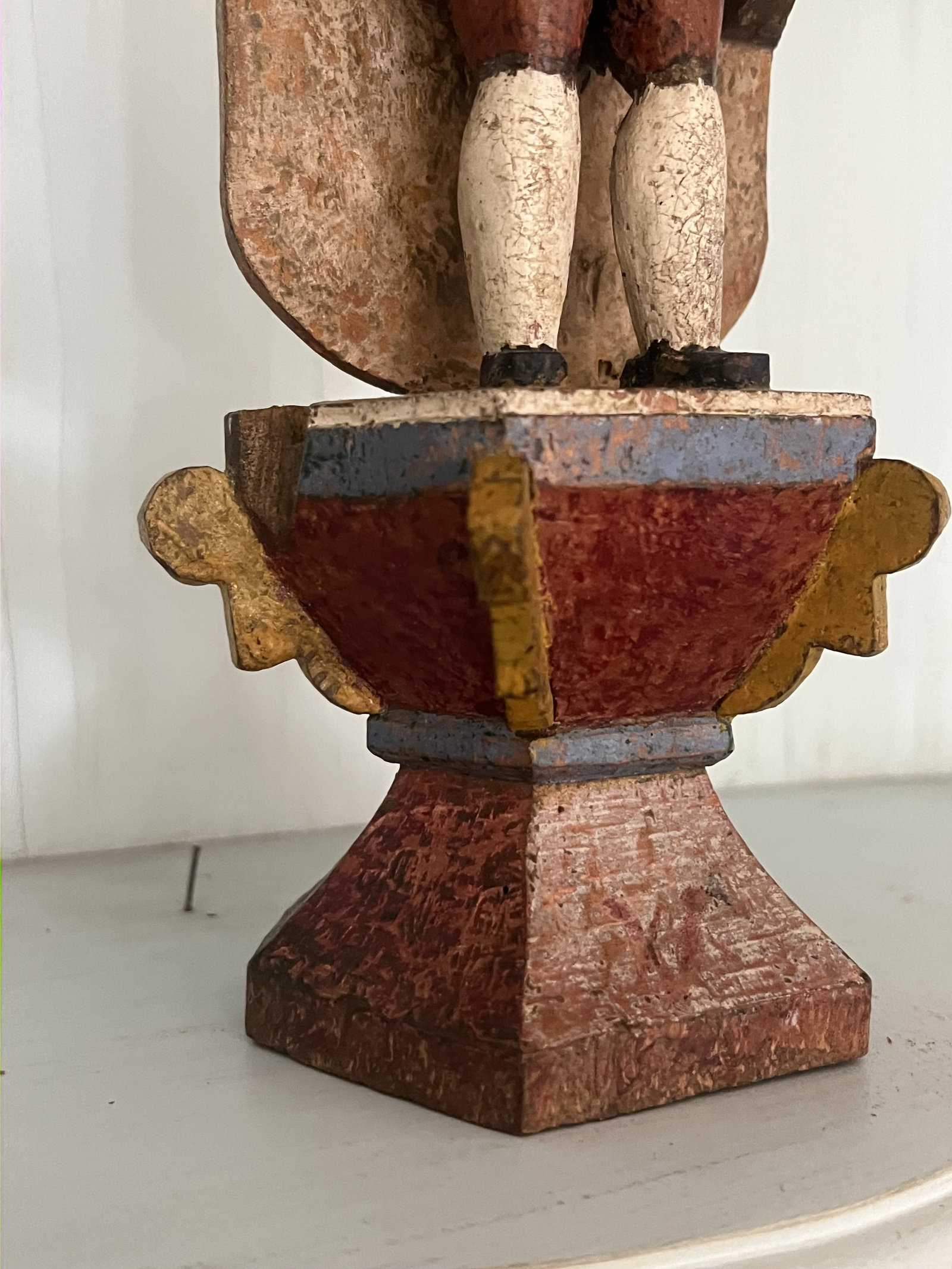 Antique Carved Wood Religious Figure - 2
