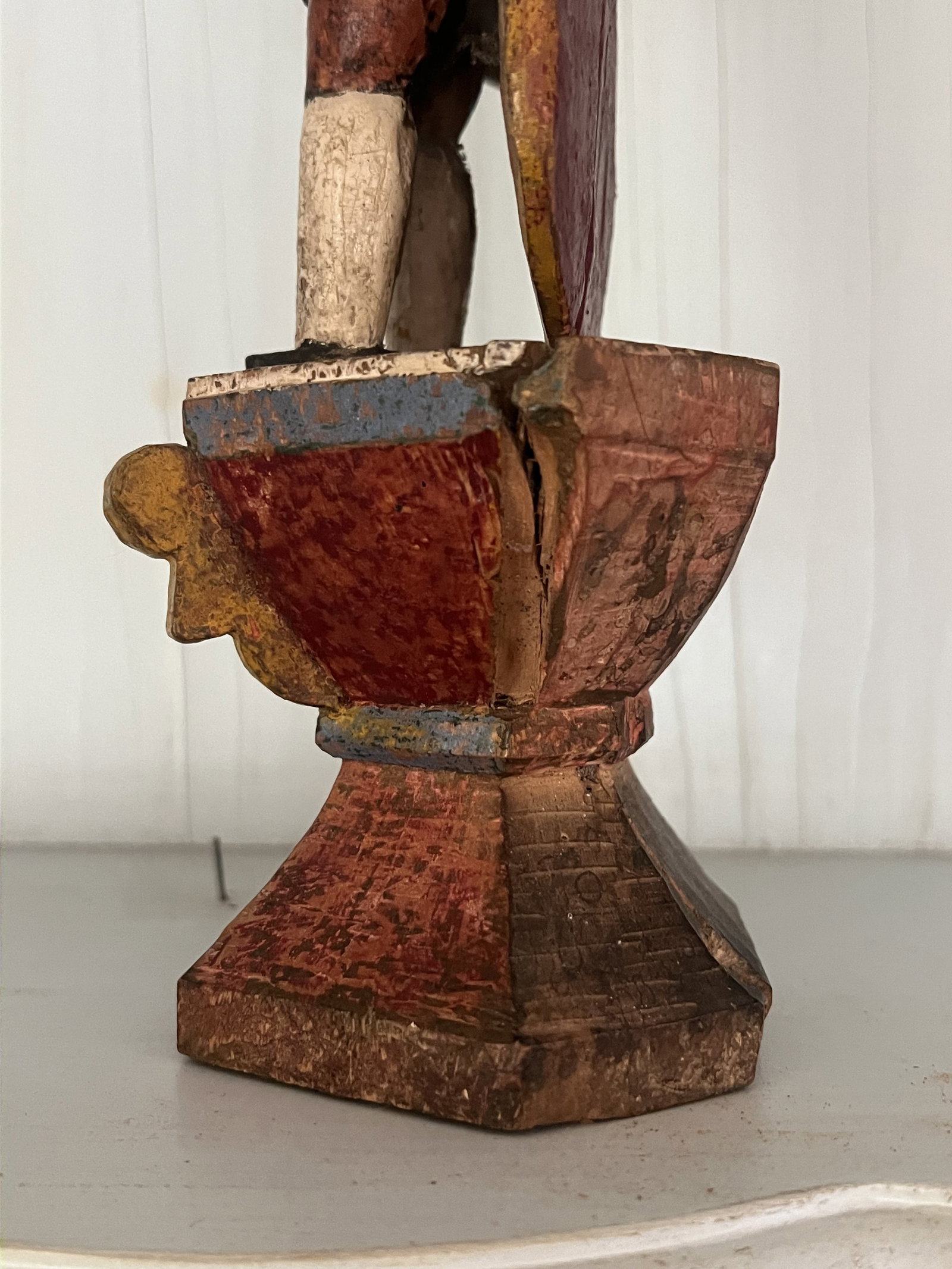 Antique Carved Wood Religious Figure - 5