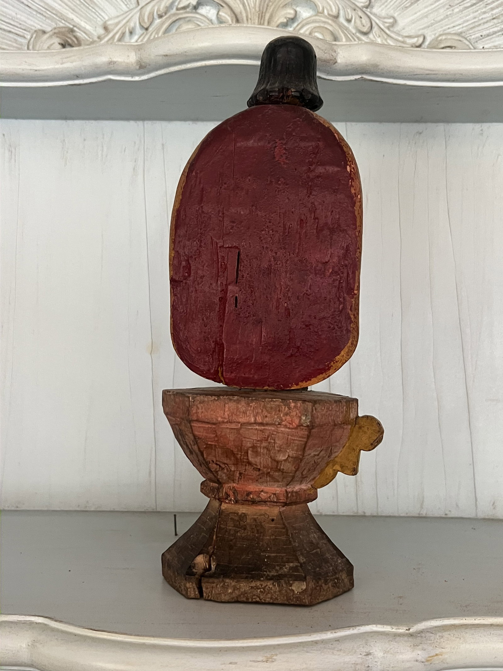 Antique Carved Wood Religious Figure - 7