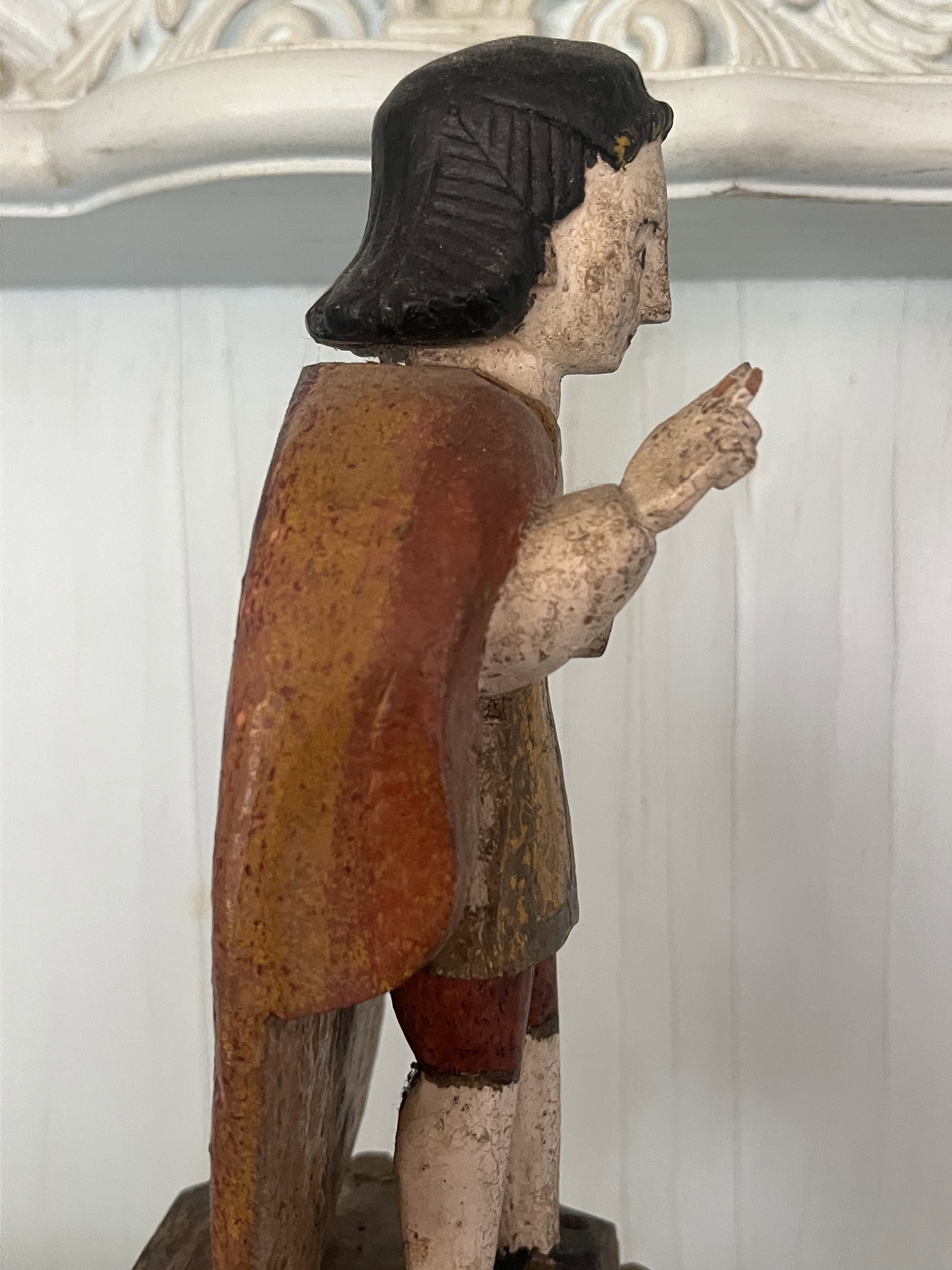 Antique Carved Wood Religious Figure - 9