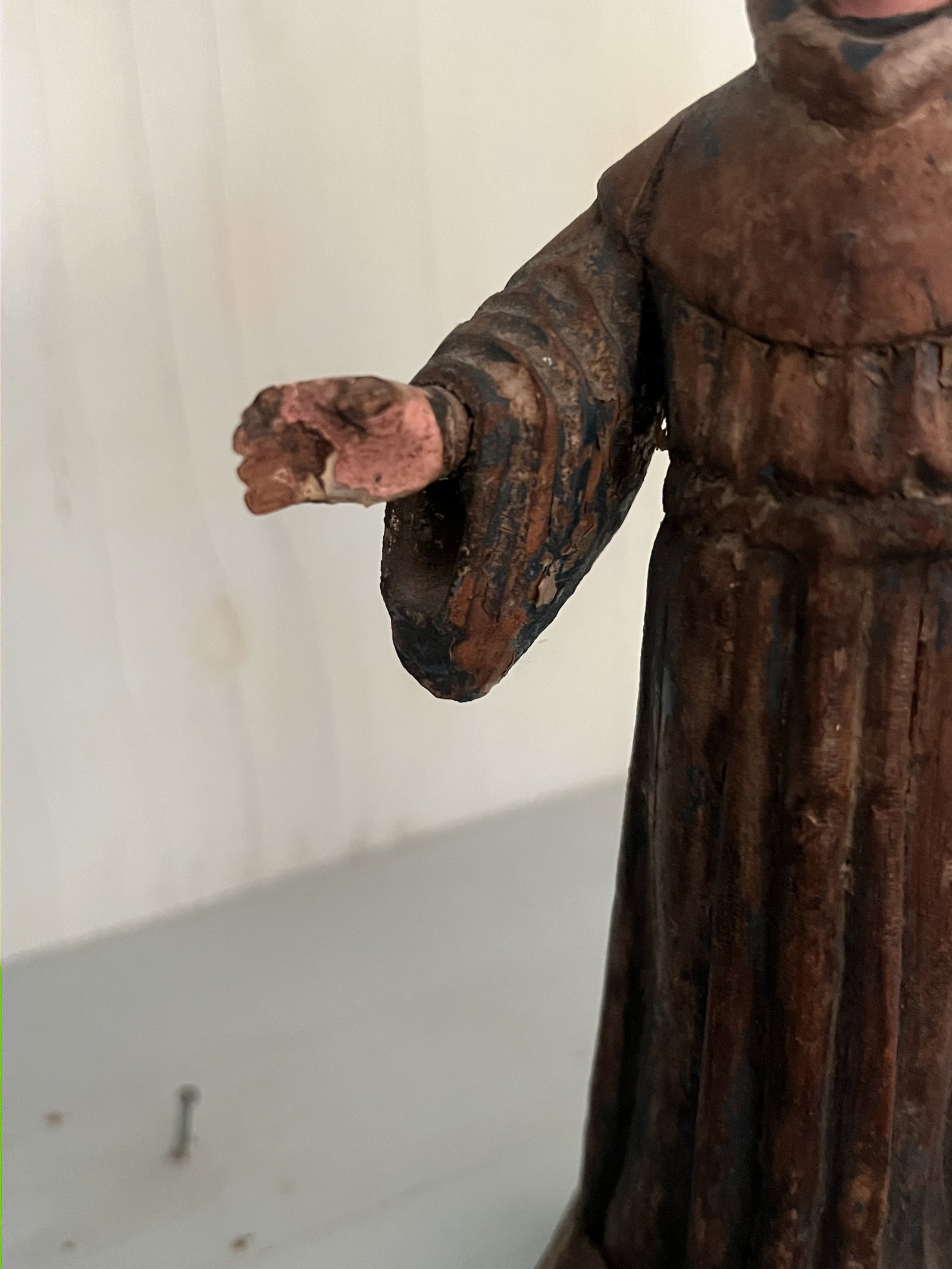 (2) Antique Spanish Colonial Carved Wooden Saint Santo - 14