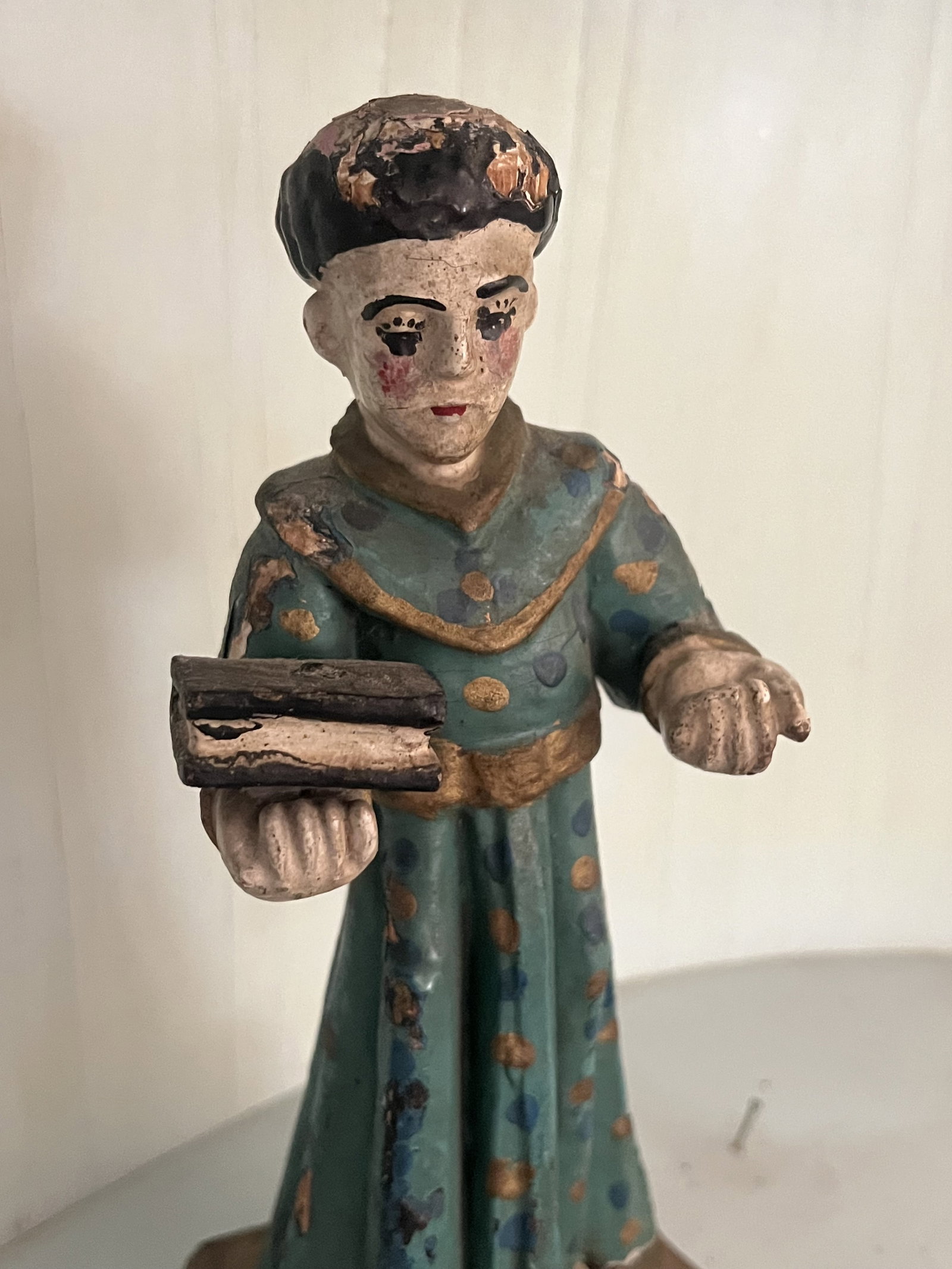 Antique Carved and Polychrome Saint - 2
