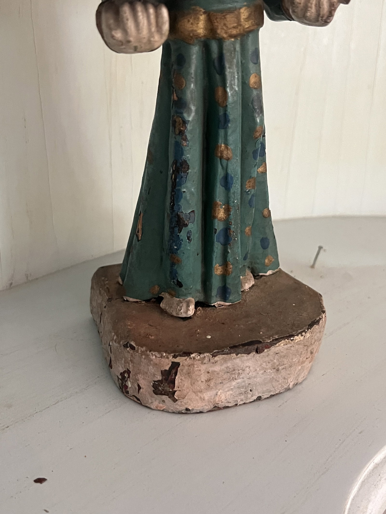 Antique Carved and Polychrome Saint - 3