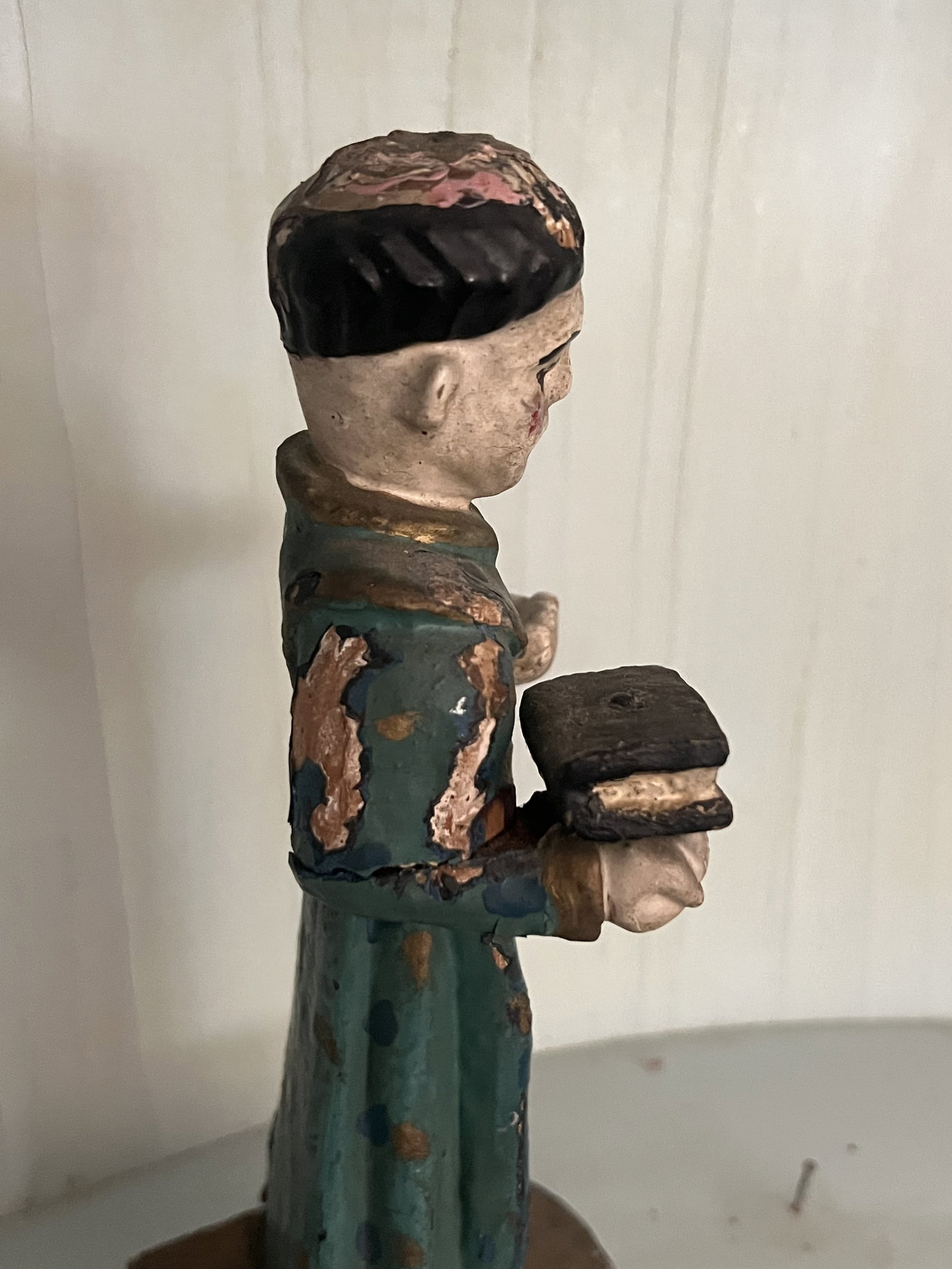 Antique Carved and Polychrome Saint - 4
