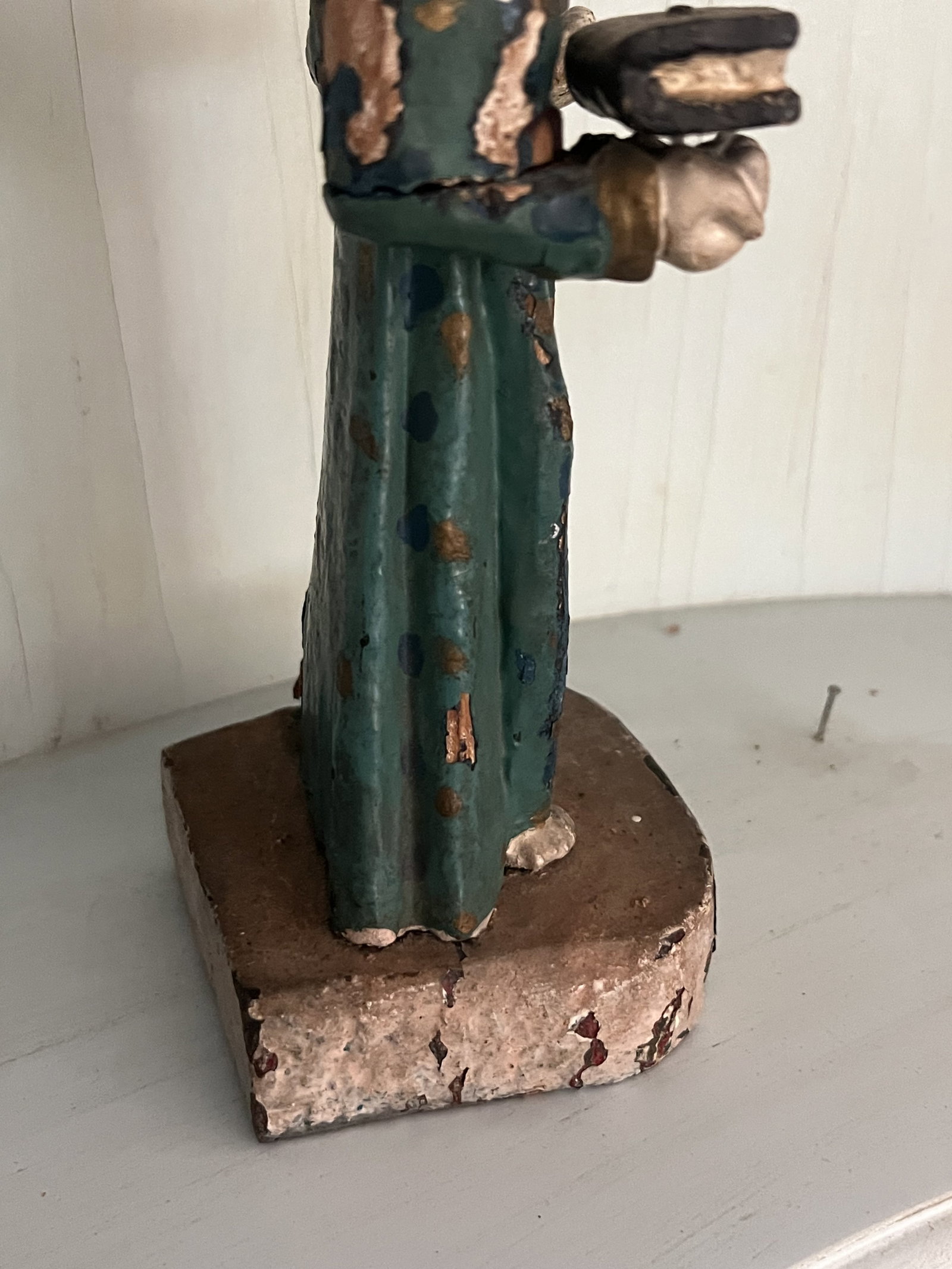 Antique Carved and Polychrome Saint - 5