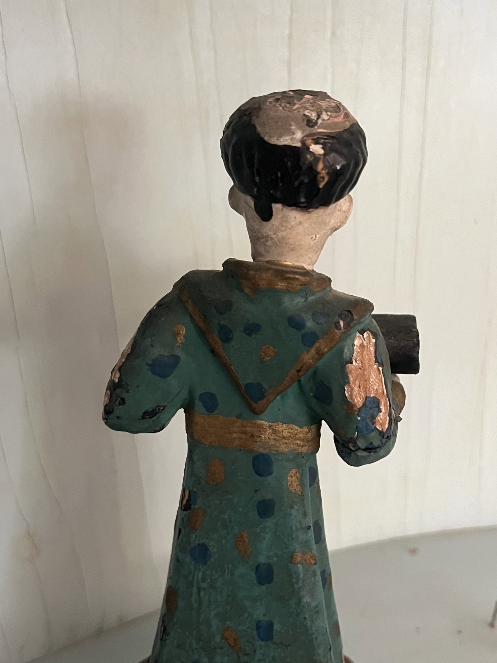 Antique Carved and Polychrome Saint - 6