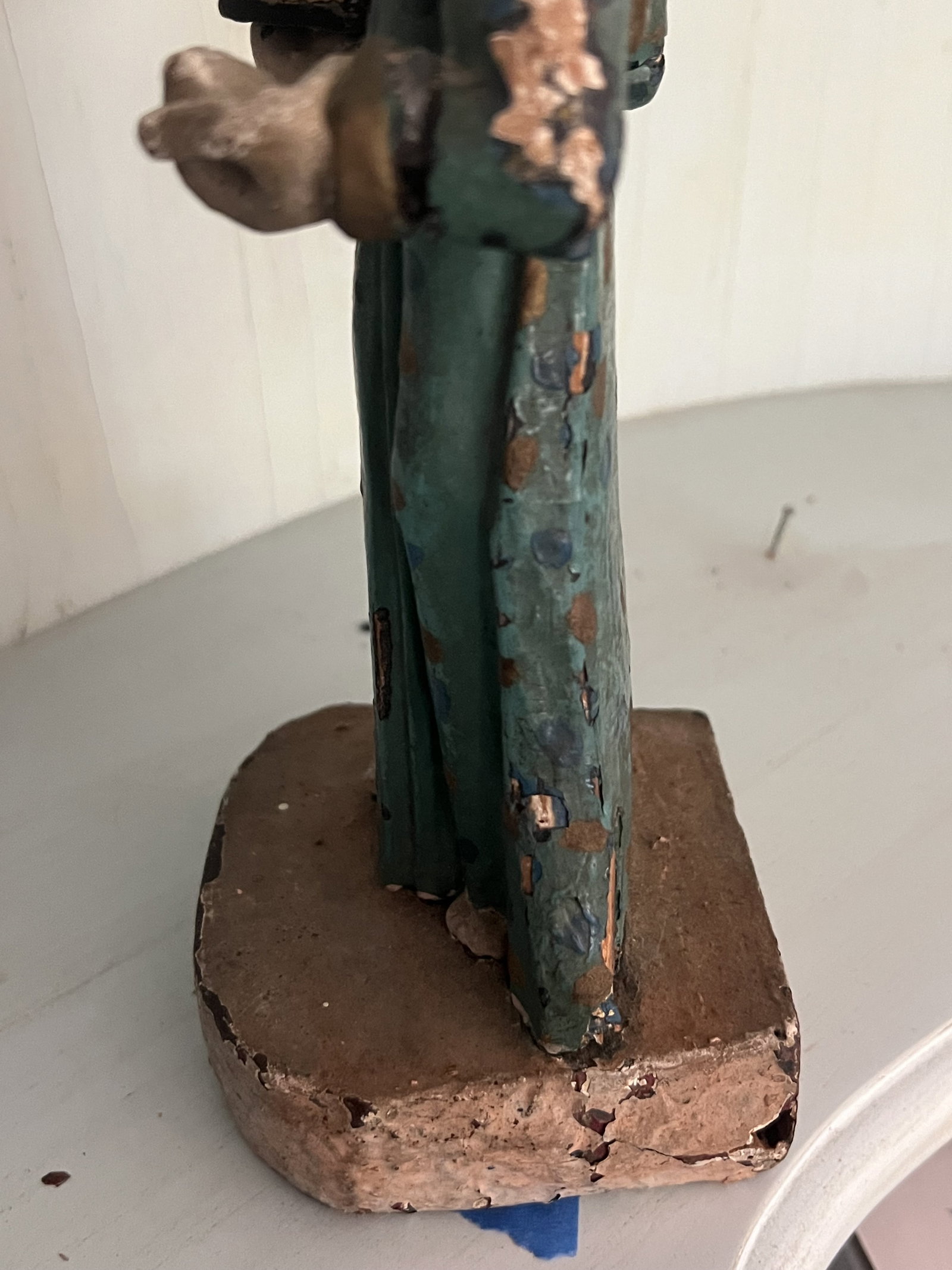 Antique Carved and Polychrome Saint - 9