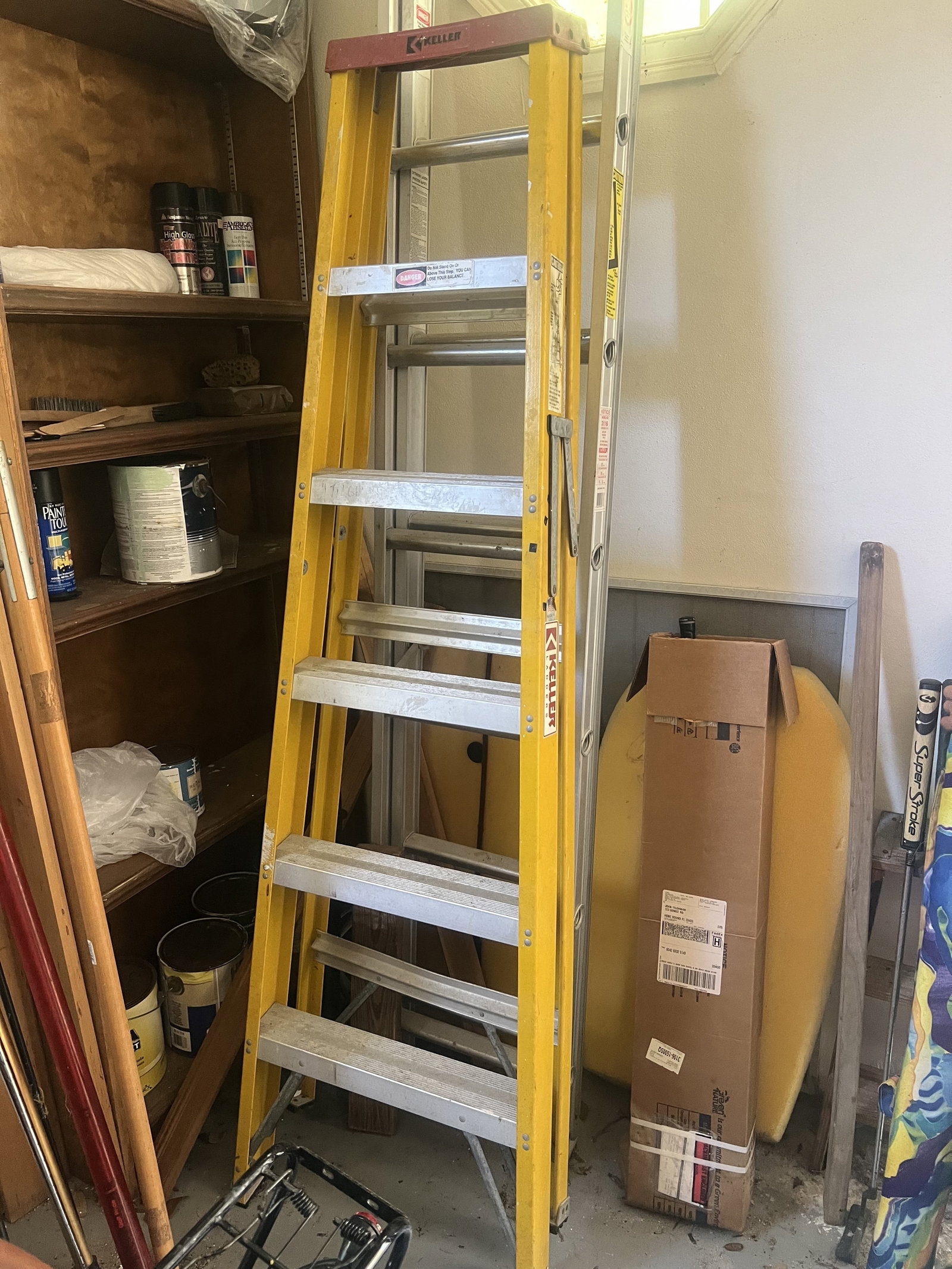 (2) Ladders: Keller 13' aluminum extension ladder and a 6' Keller step ladder. Condition: Used. Low Estimate: 10.00 High Estimate: 10000.00
