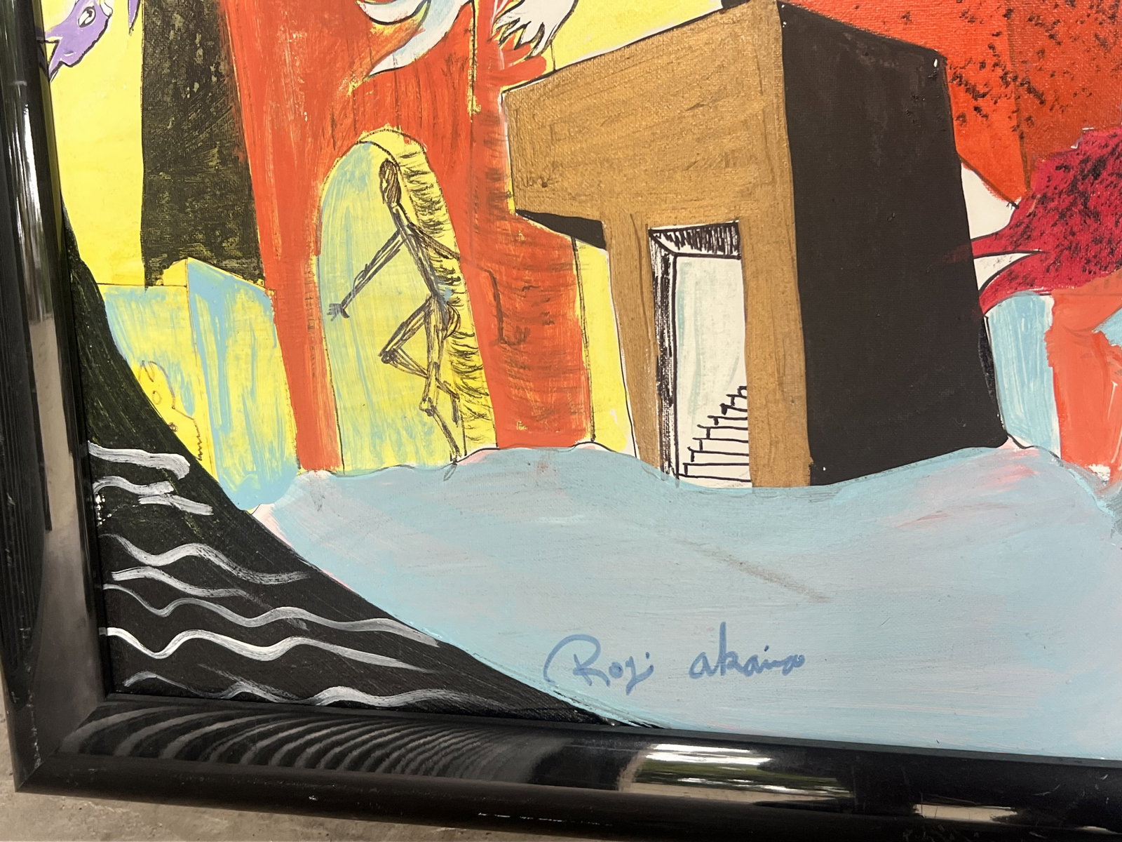 Surrealist painting signed Royi Akavia - 2