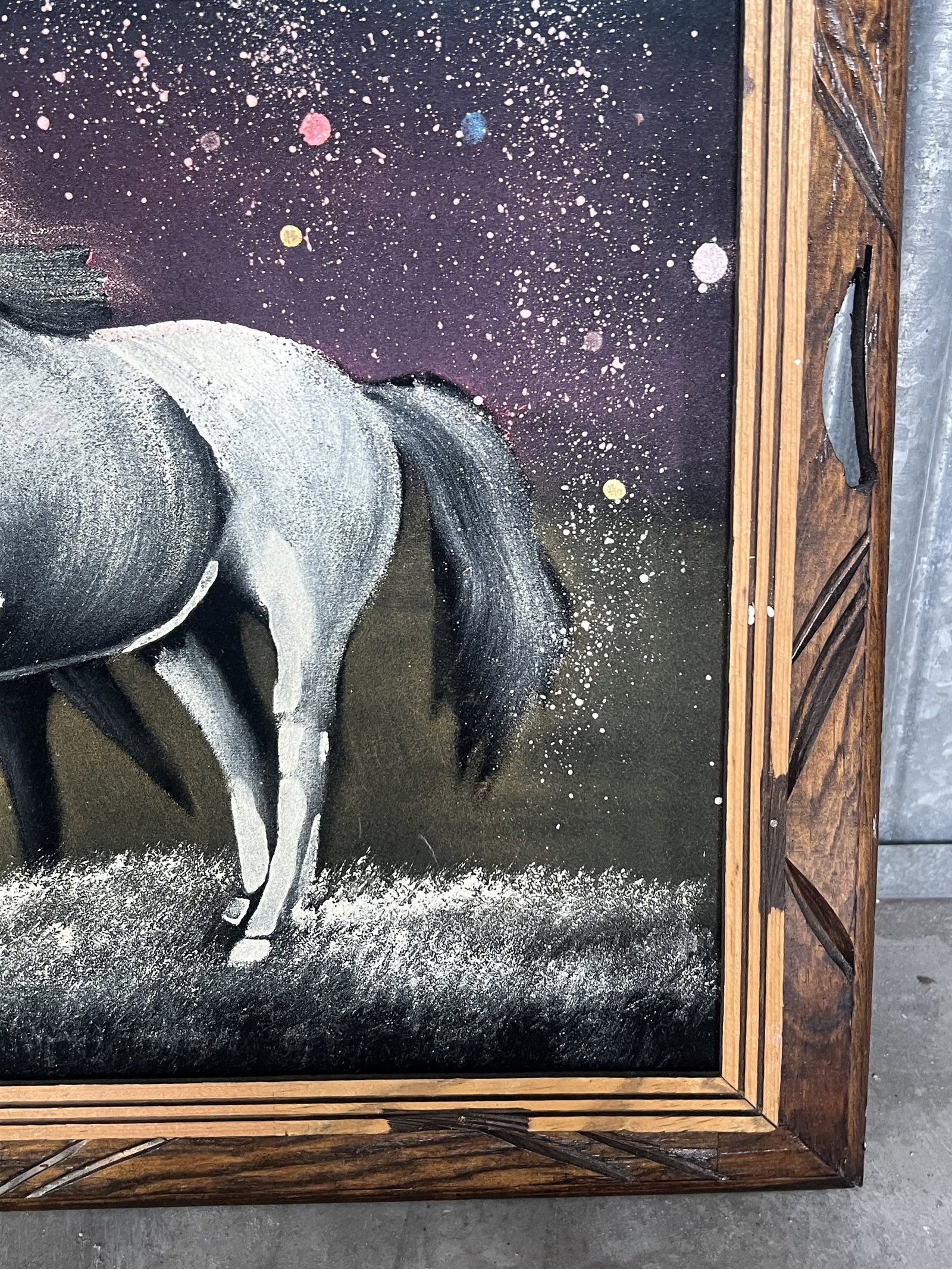 70's Velvet Painting of Unicorns - 2