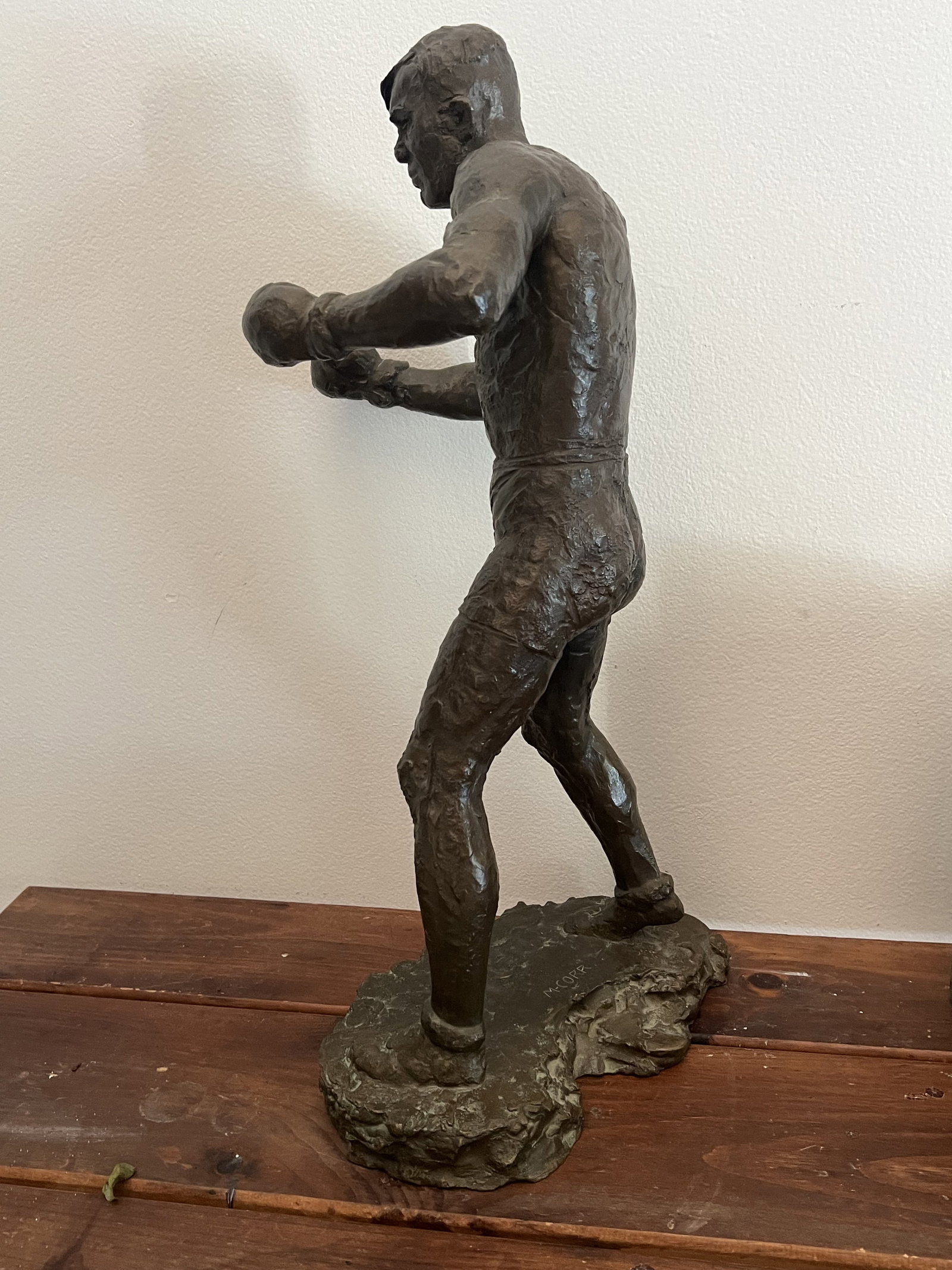 M-Corr Signed Boxer Bronze Sculpture - 5