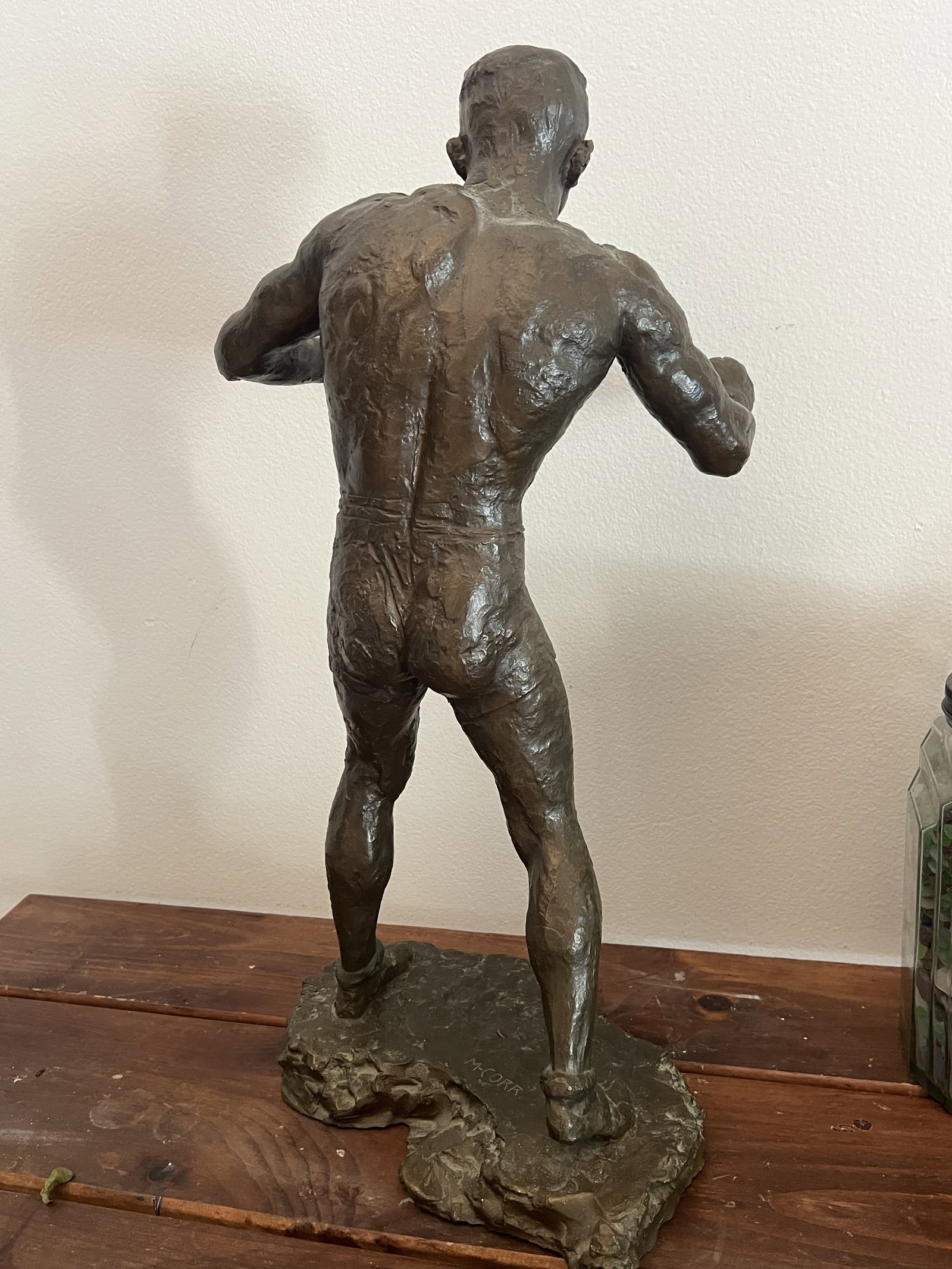 M-Corr Signed Boxer Bronze Sculpture - 7