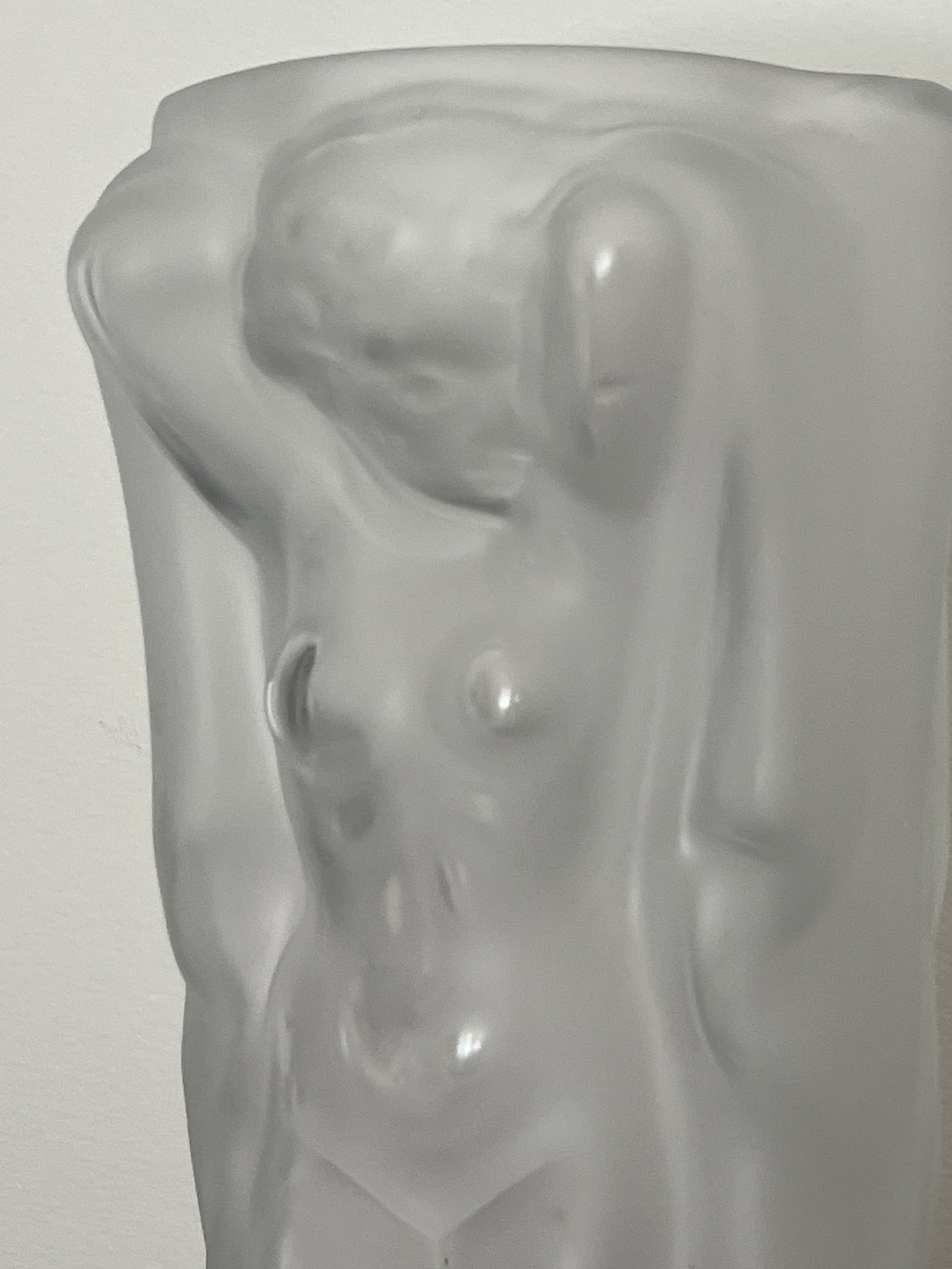 Large Art Deco Frosted Nude Vase - 3