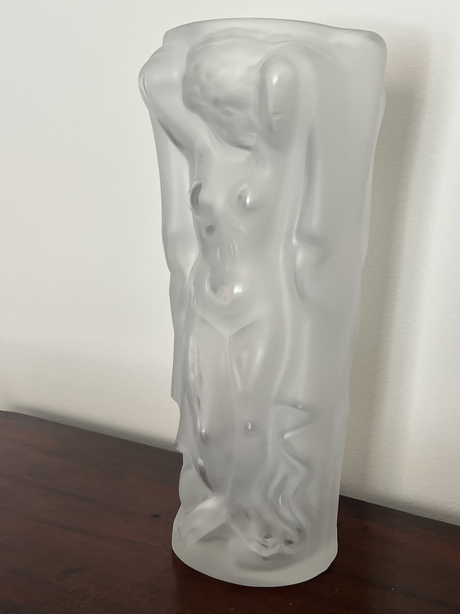 Large Art Deco Frosted Nude Vase - 4