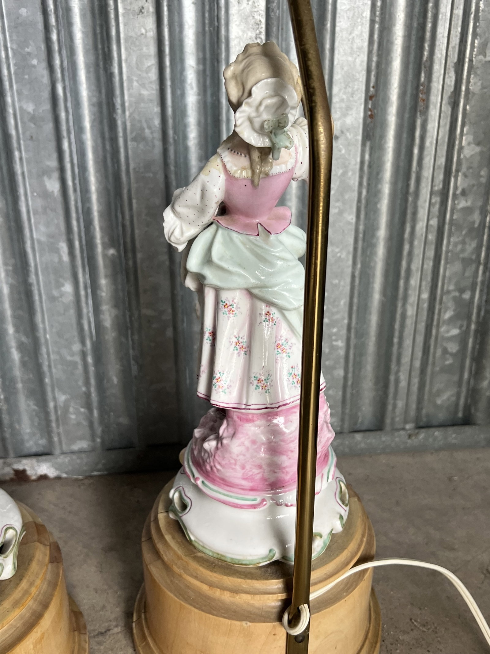 Pair of Meissen Style Figures Mounted as Lamps - 7