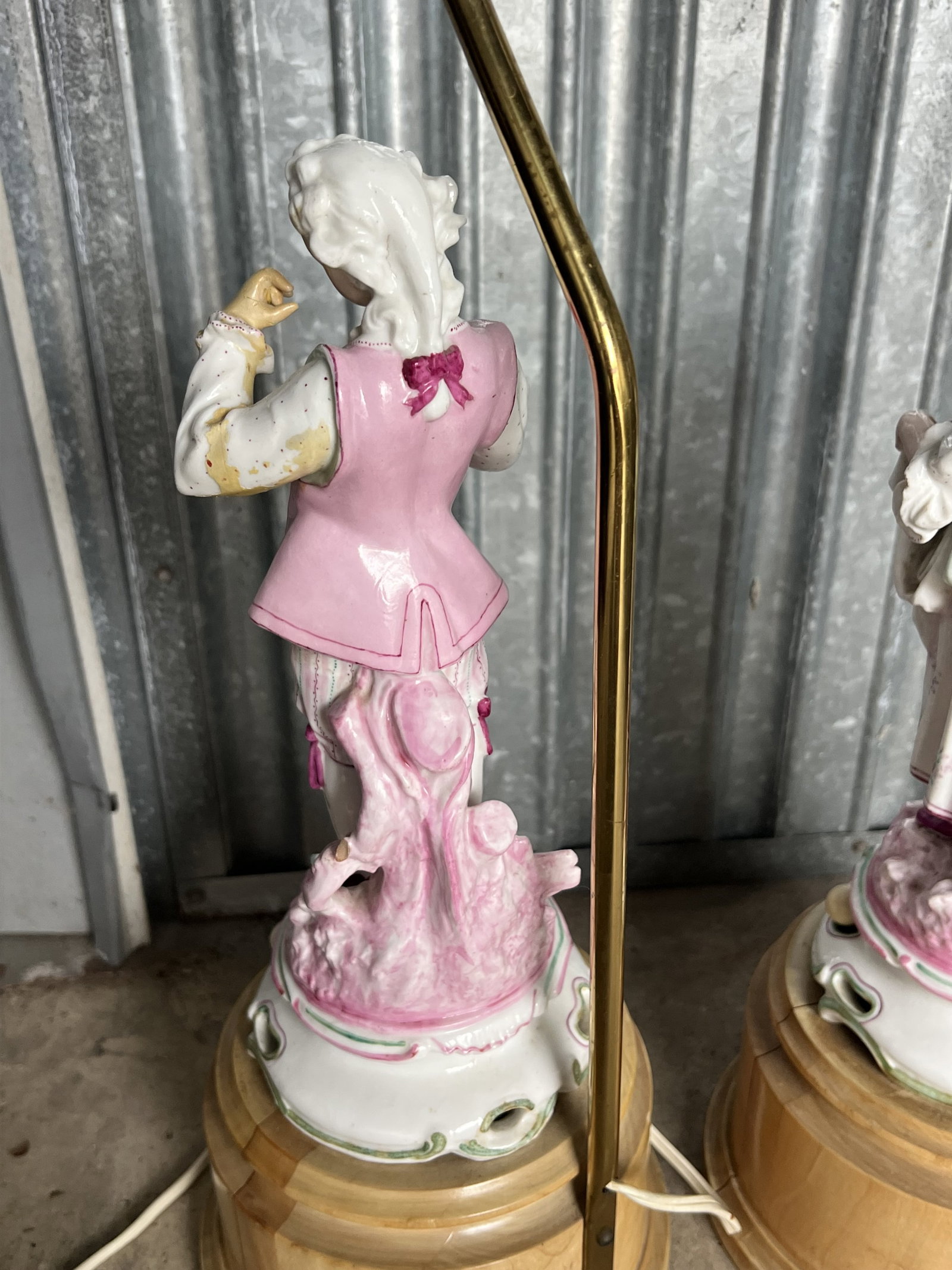 Pair of Meissen Style Figures Mounted as Lamps - 8