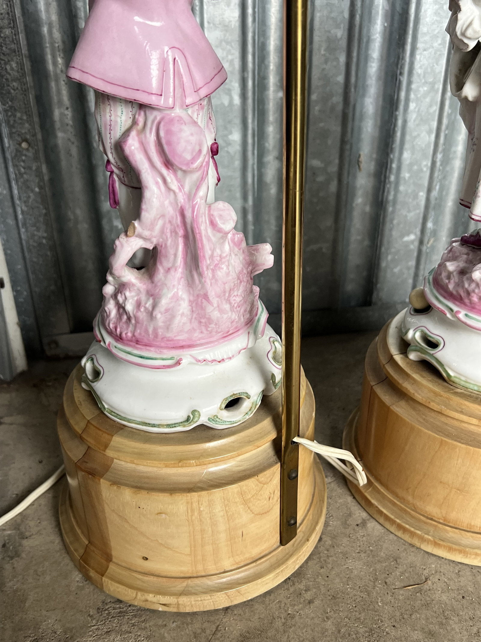 Pair of Meissen Style Figures Mounted as Lamps - 9
