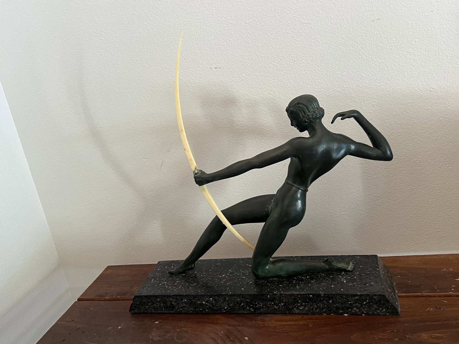 Art Deco Greek Bronze The Archer Sculpture - 6
