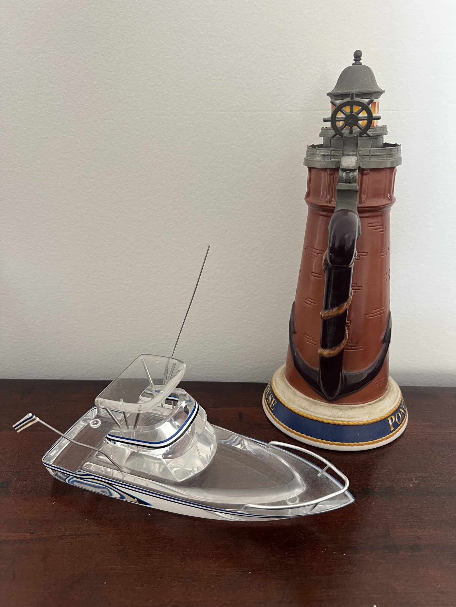 (2) Nautical Decorations including Lucite and Stein (1 of 8)