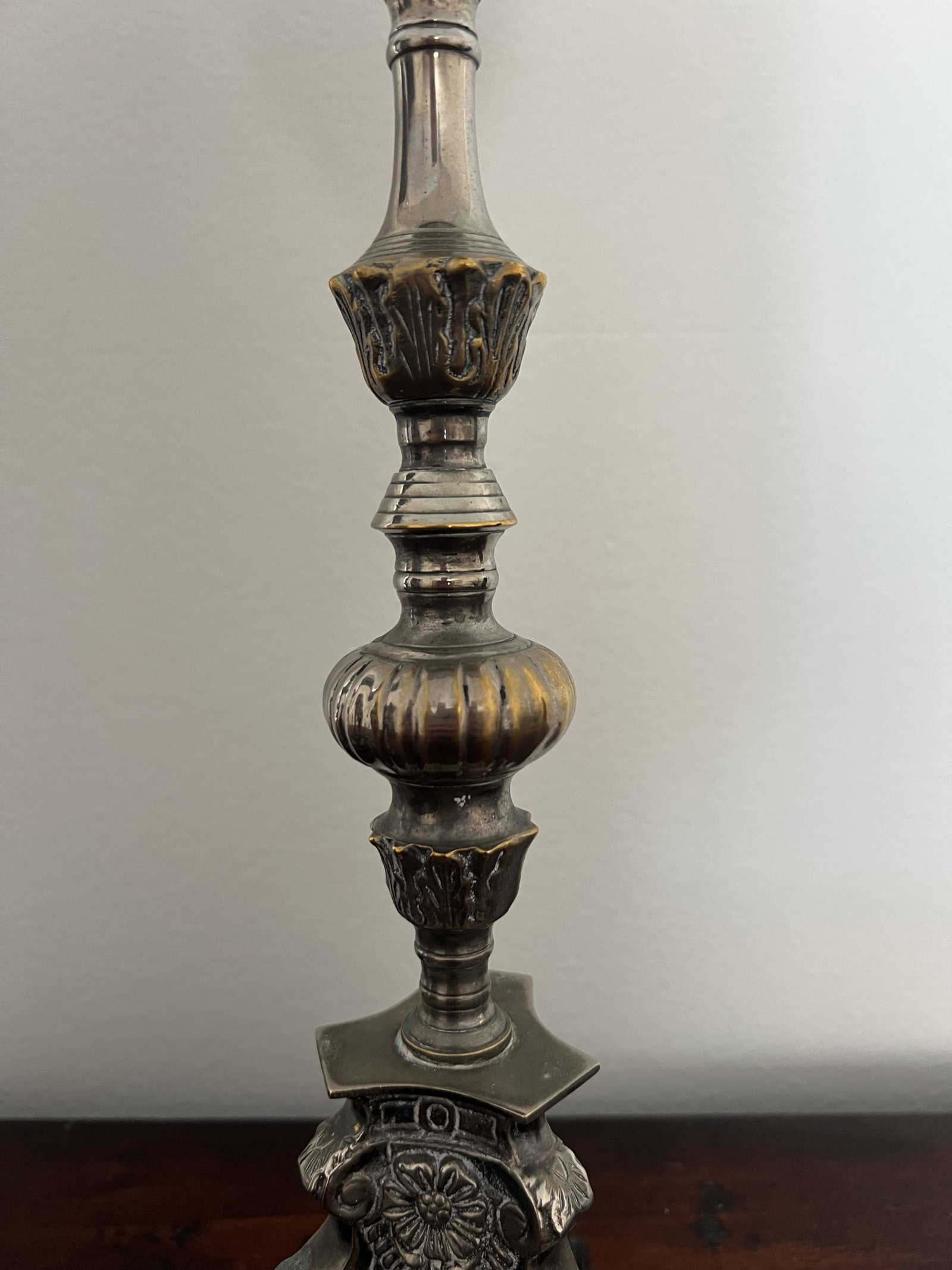 Pair of Vintage Castilian Imports Crystal & Silverplate Candlesticks - 3