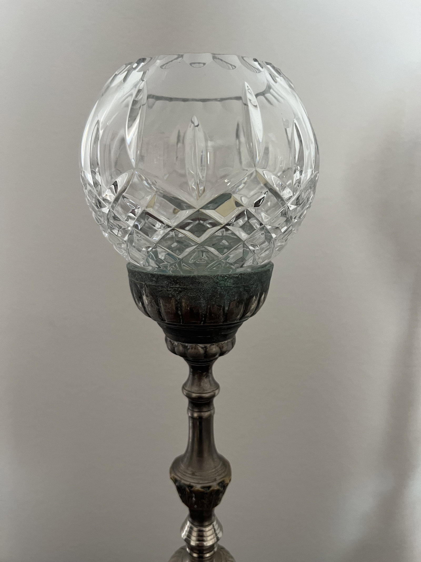 Pair of Vintage Castilian Imports Crystal & Silverplate Candlesticks - 5