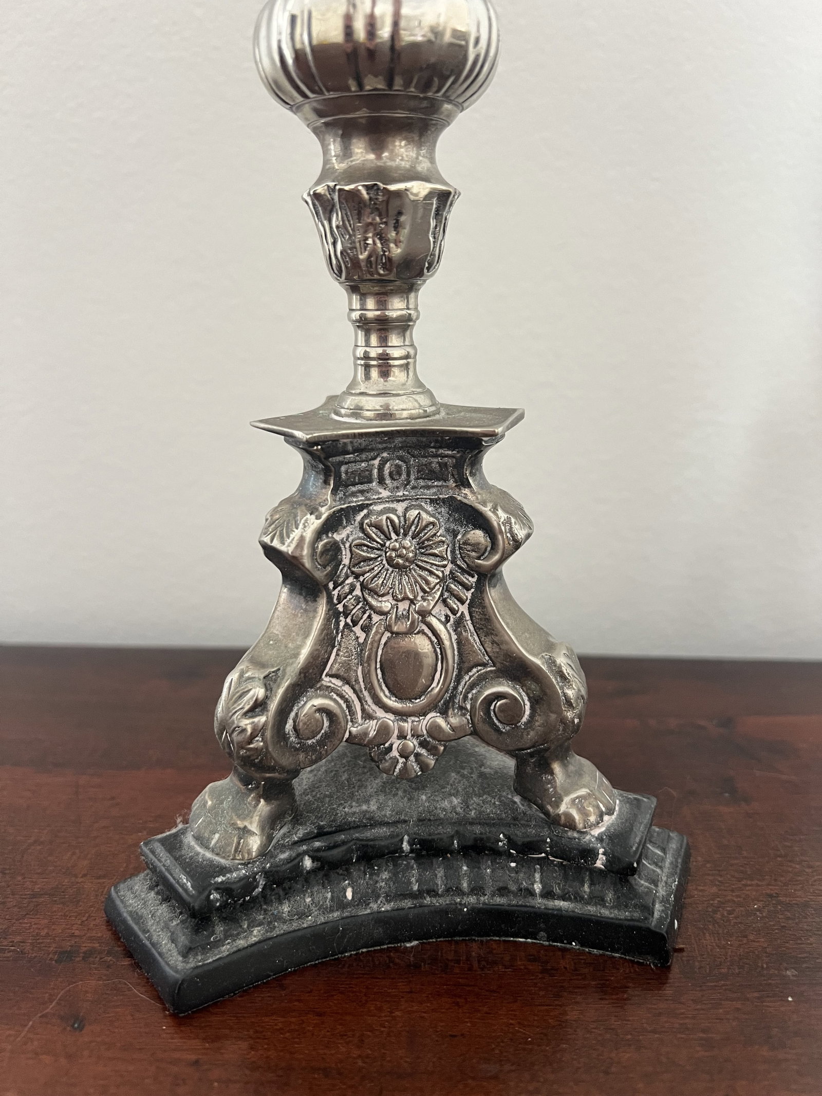 Pair of Vintage Castilian Imports Crystal & Silverplate Candlesticks - 7