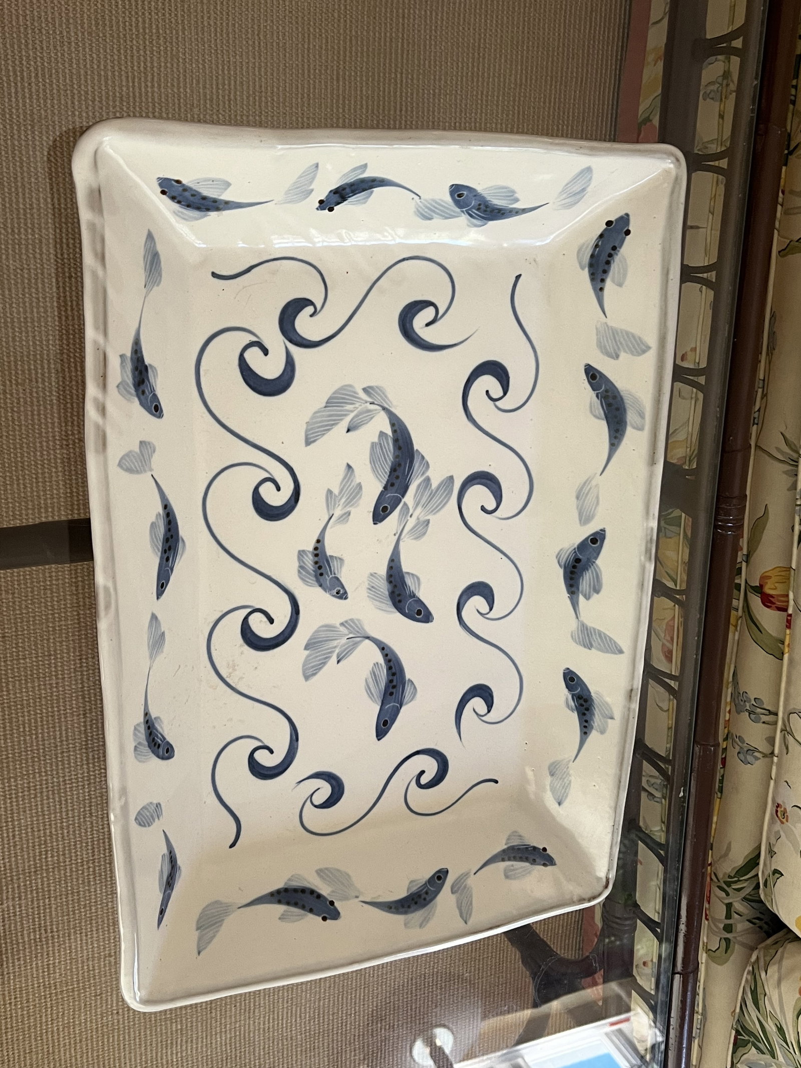 Large Painted Fish Stoneware Serving Platter (1 of 5)