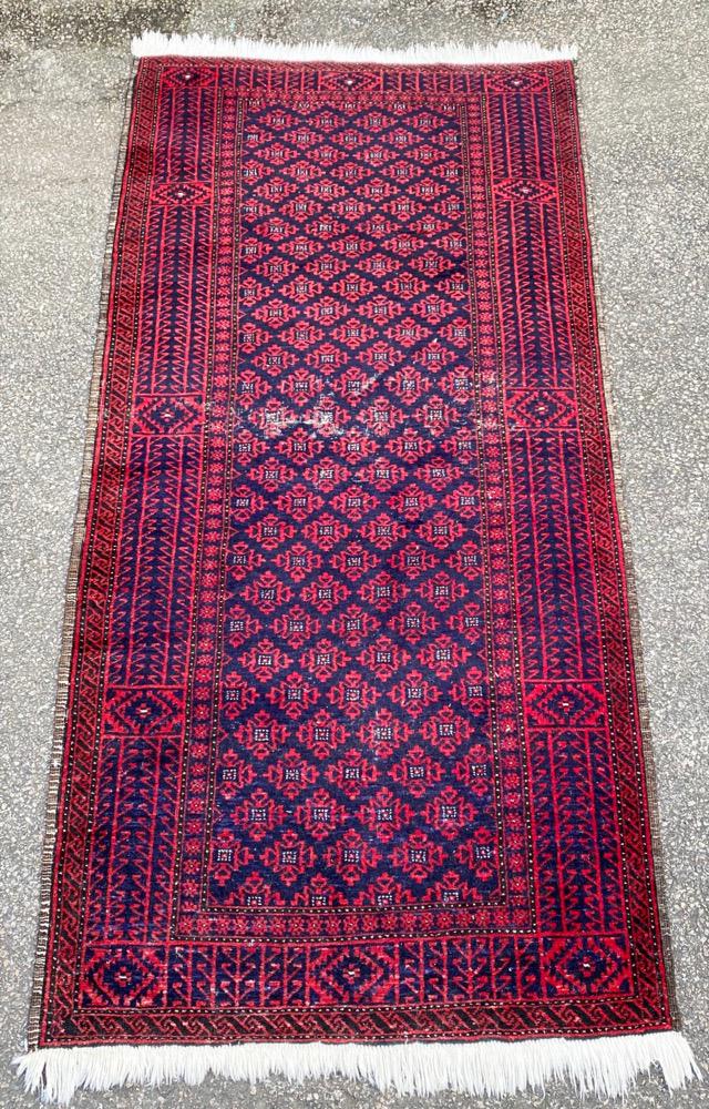 VINTAGE TRIBAL BALOUCH HAND KNOTTED RUG, 3.8 x 6.10 (1 of 7)