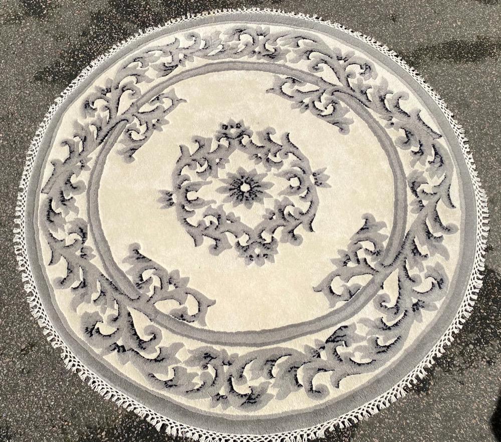 ROUND JAIPUR HAND KNOTTED RUG, 5.0 DIAMETER (1 of 6)