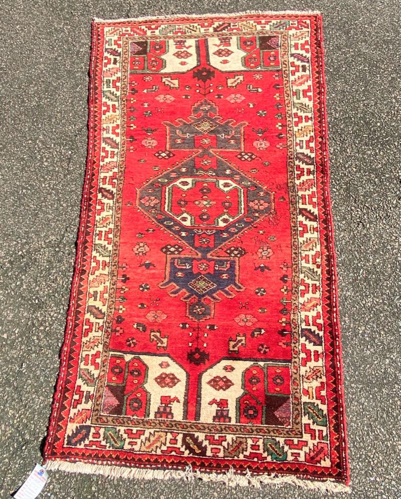 ANTIQUE PERSIAN HAMADAN HAND KNOTTED RUG, 3.0 x 6.0 (1 of 8)